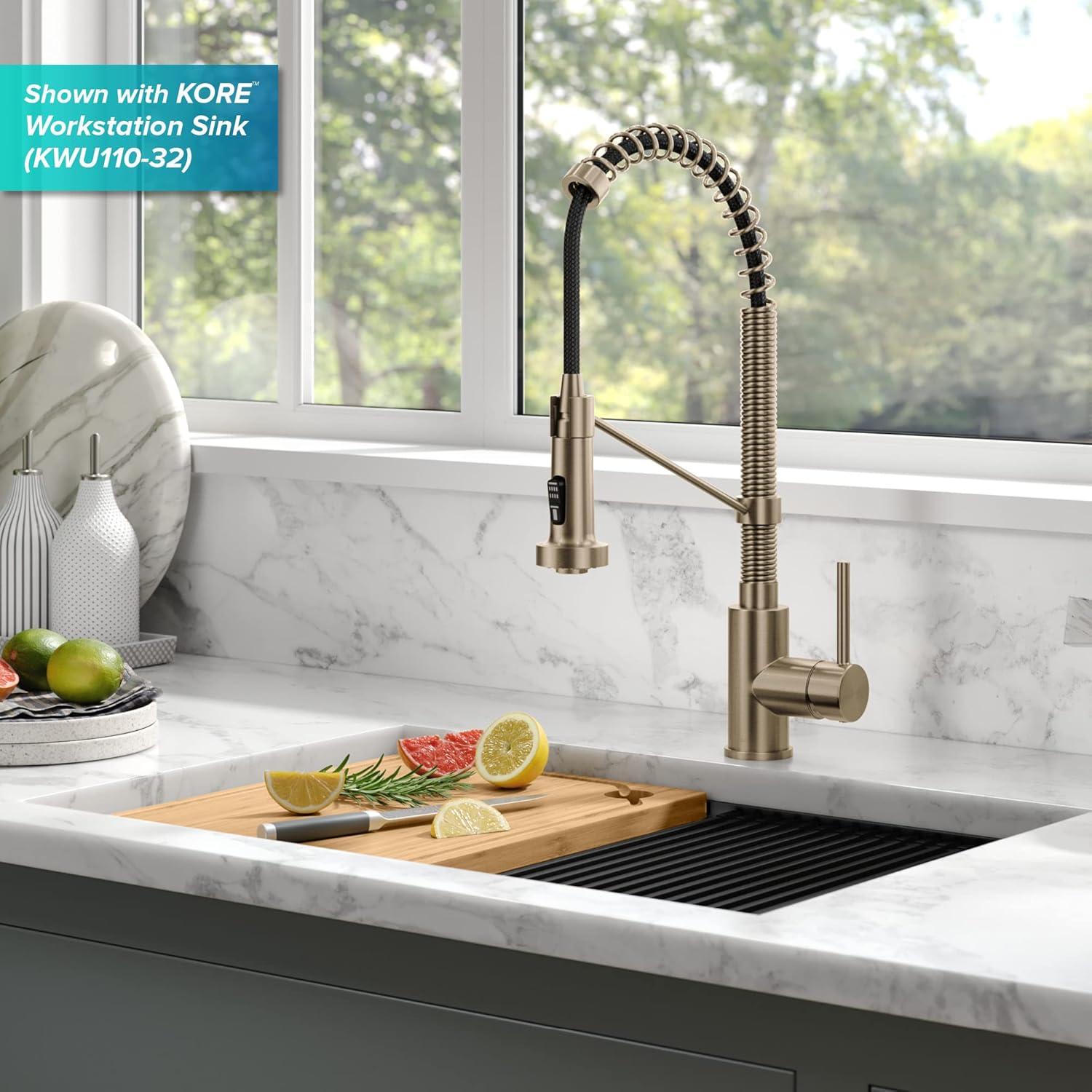 Kraus Bolden Touchless Sensor Commercial Style 2-Function Single Handle Pull-Down Kitchen Faucet