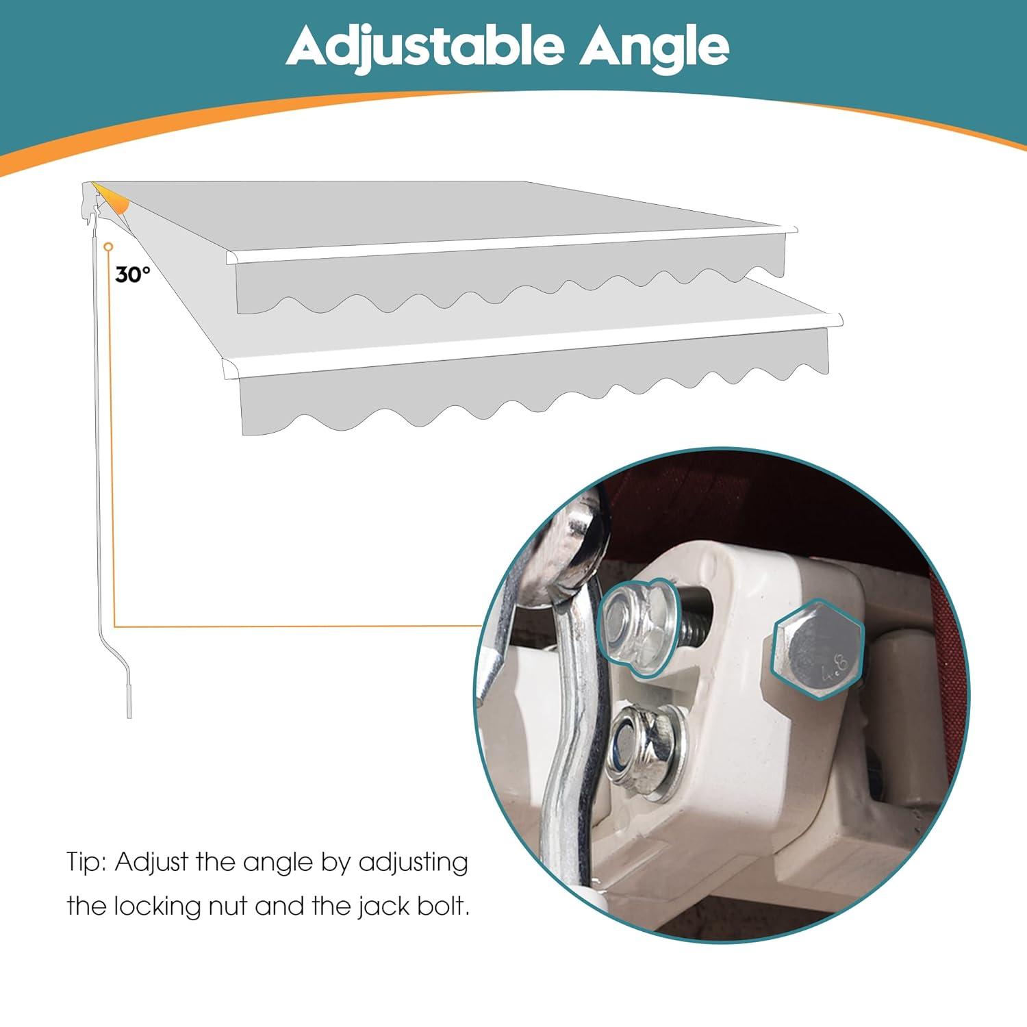 Newacme LLC Freeport Park Alvin 10 ft. W x 8 ft. D Retractable Patio Awning