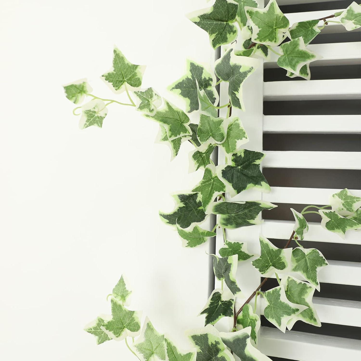 3 Strands Odorless Artificial Ivy Vines Kit, 71" Silk Ivy Garland with Green Leaves, Fake Hanging Plants Greenery Decoration for Bedroom, Windows, Walls, Wedding, Outdoor Decor (Green)