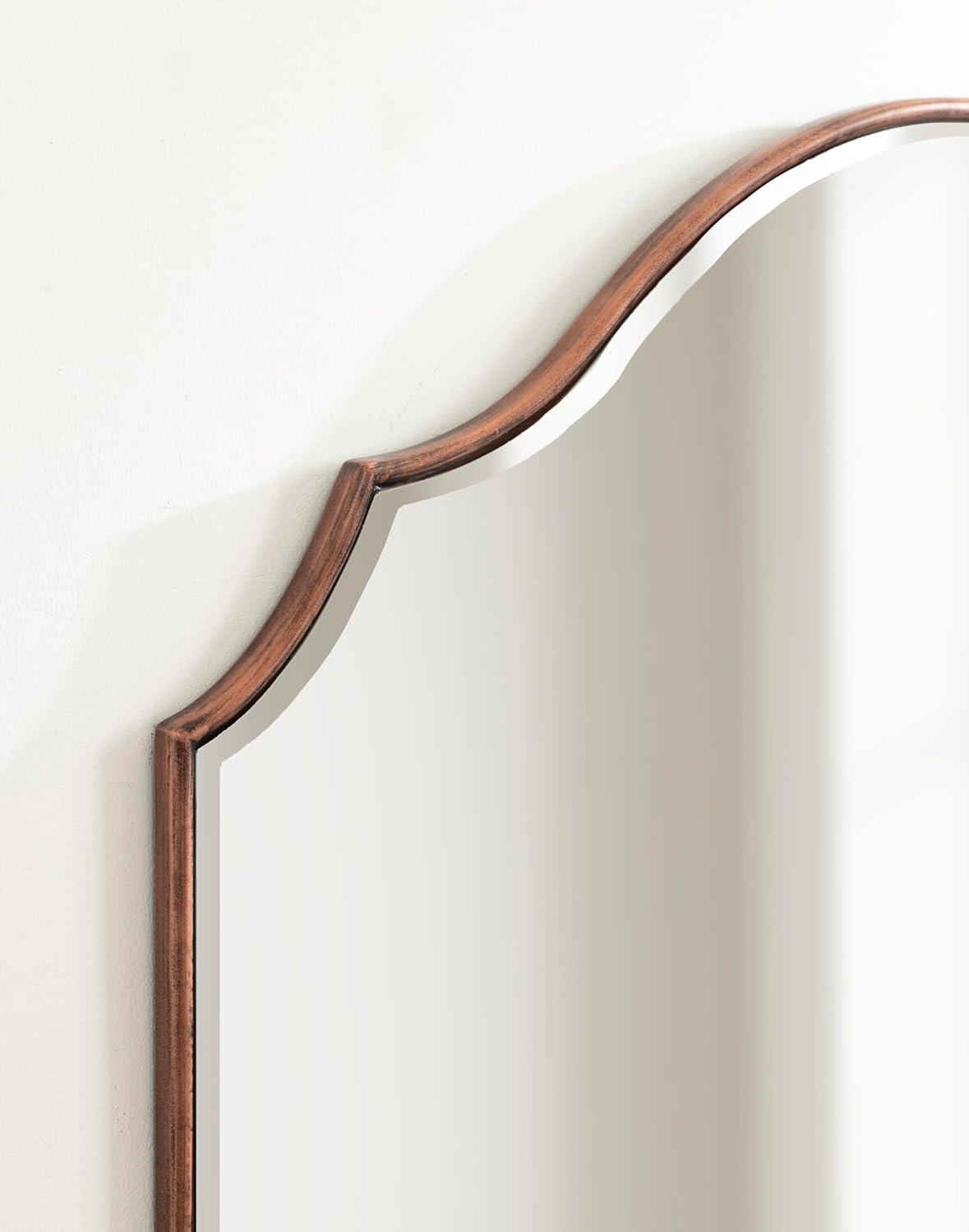 Kate & Laurel All Things Decor 28"x32" Leanna Framed Arch Wall Mirror Bronze