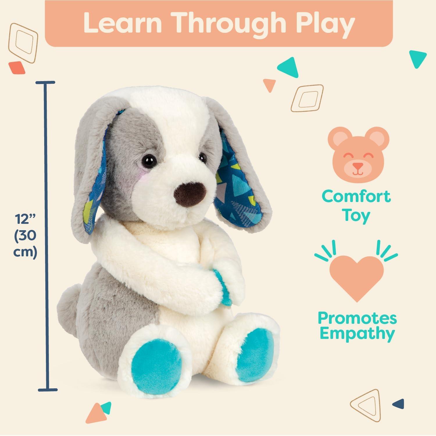 B. toys- B. softies- 12" Plush Dog- Huggable Dog Stuffed Animal Toy  Soft & Cuddly Plush Puppy  Washable  Newborns, Toddlers, Kids- Happy Hues- Candy Pup- 0 months +