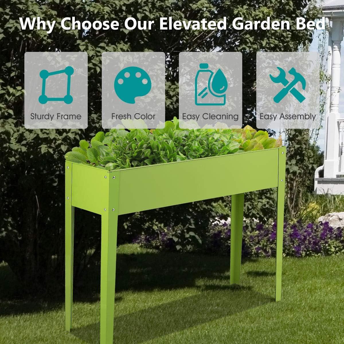 Costway 40''x12'' Outdoor Elevated Garden Plant Stand Raised Tall Flower Bed