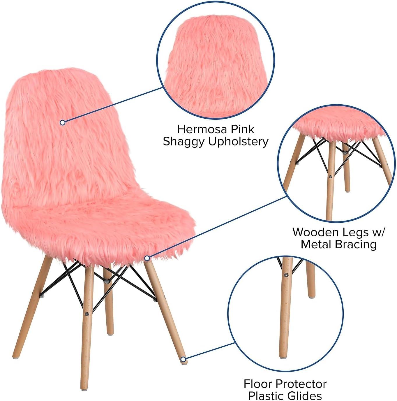 Flash Furniture Shaggy Dog Hermosa Pink Accent Chair