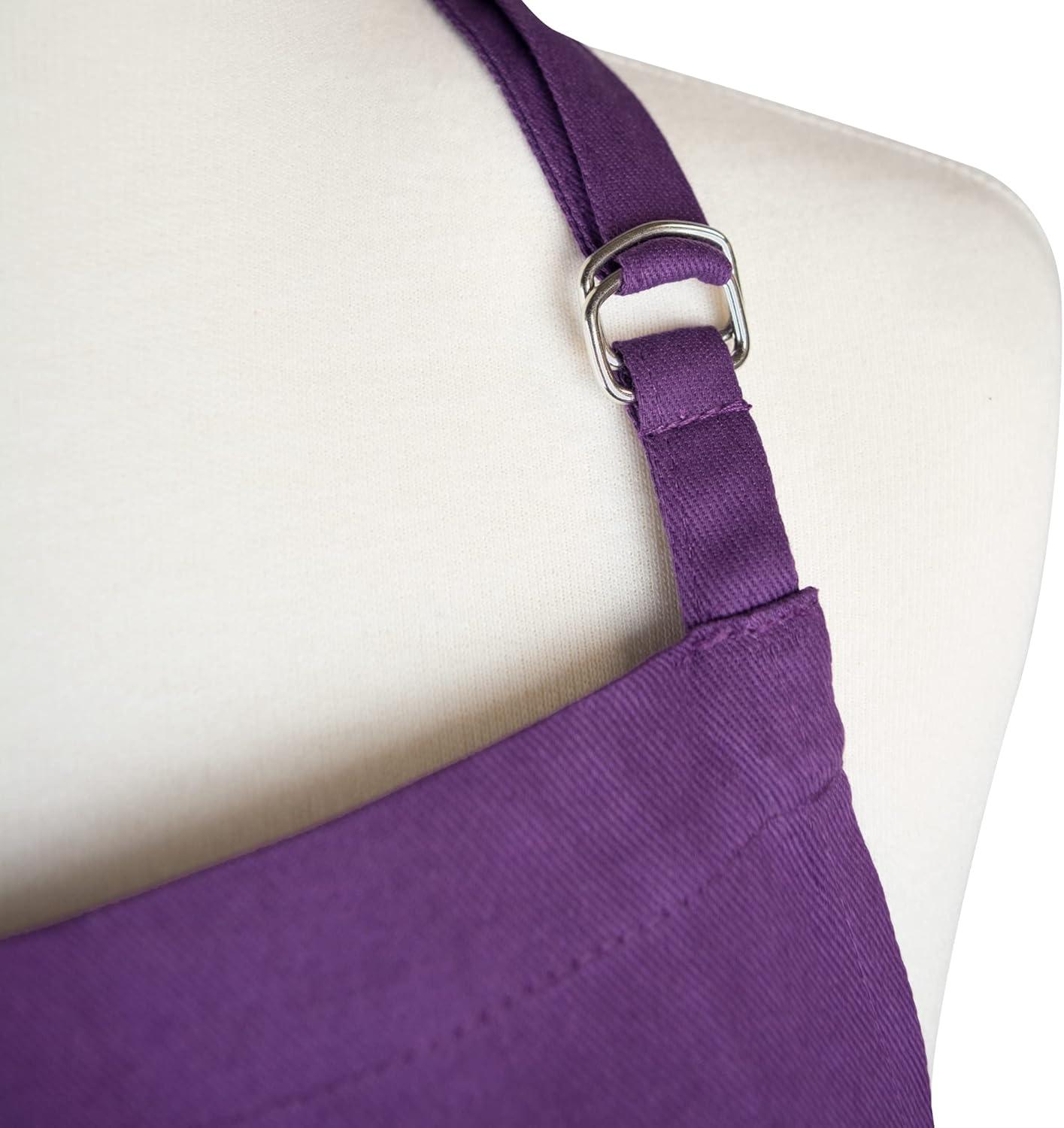 DII Everyday Basic Kitchen Collection, Plus Size Apron, Eggplant