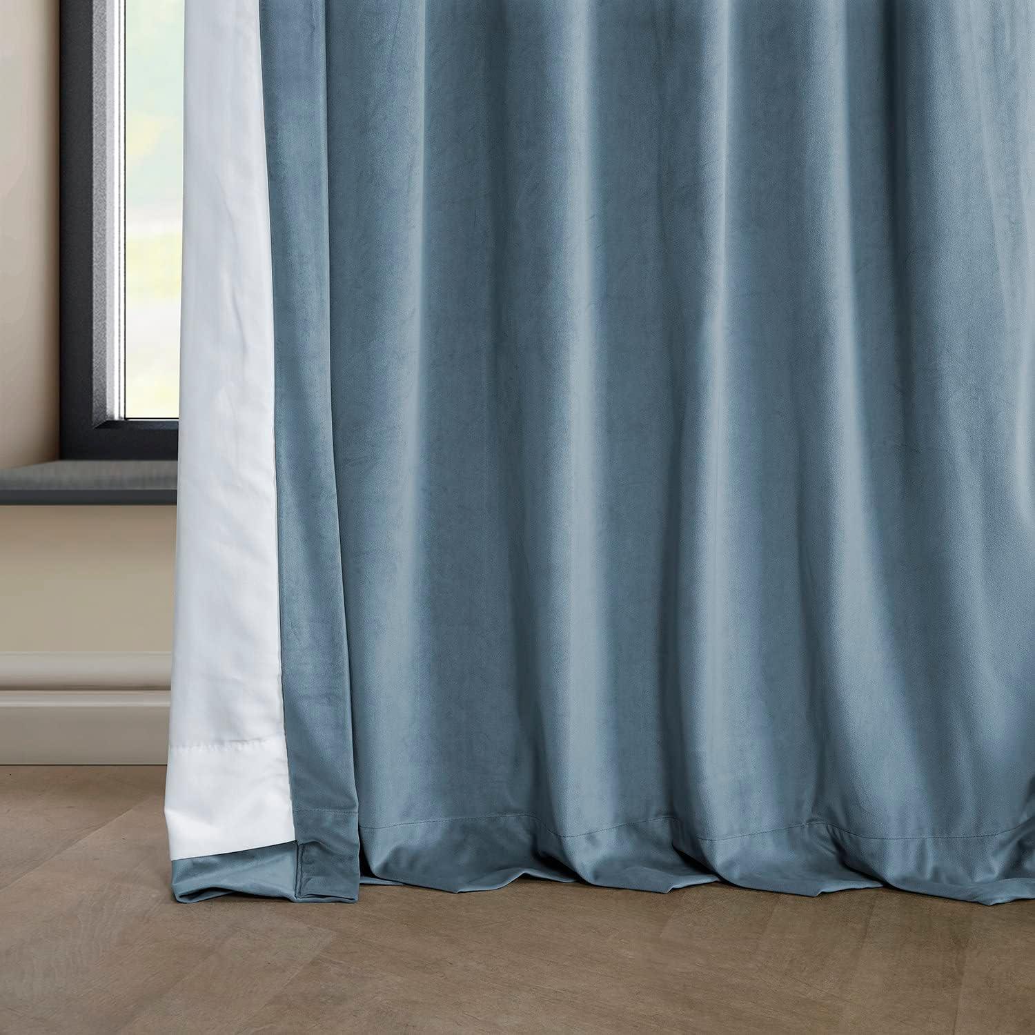 AllModern Loria Plush Velvet 100% Blackout Curtains For Bedroom, Living Room - Single Panel