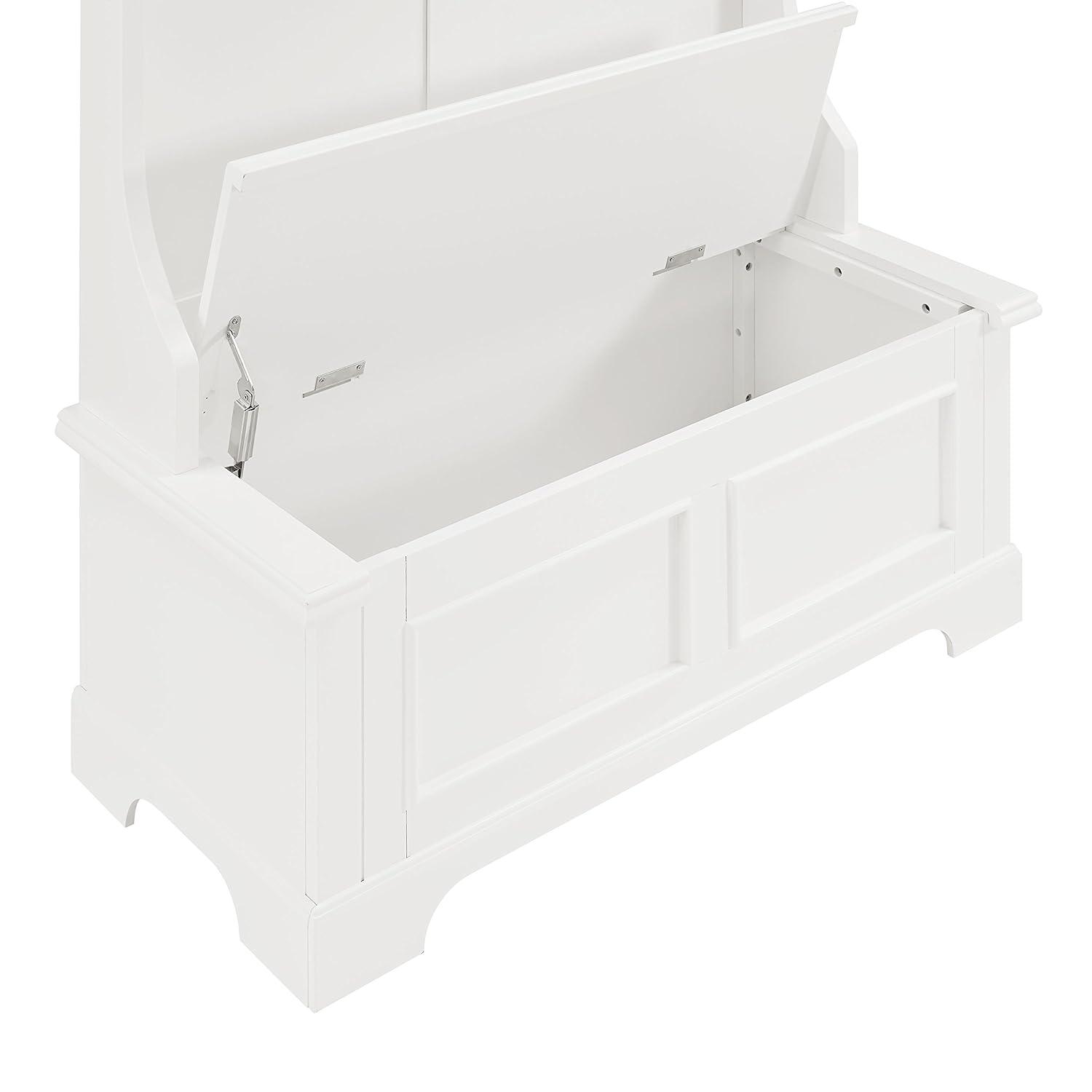 Campbell Hall Tree White - Crosley: Foyer Seating, Coat Hooks, Storage Bench, Cubbies
