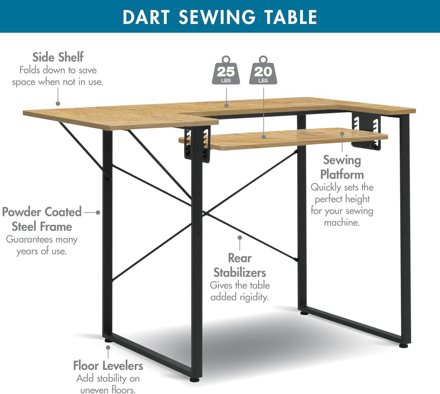 41'' x 23'' Sewing Table with Sewing Machine Platform