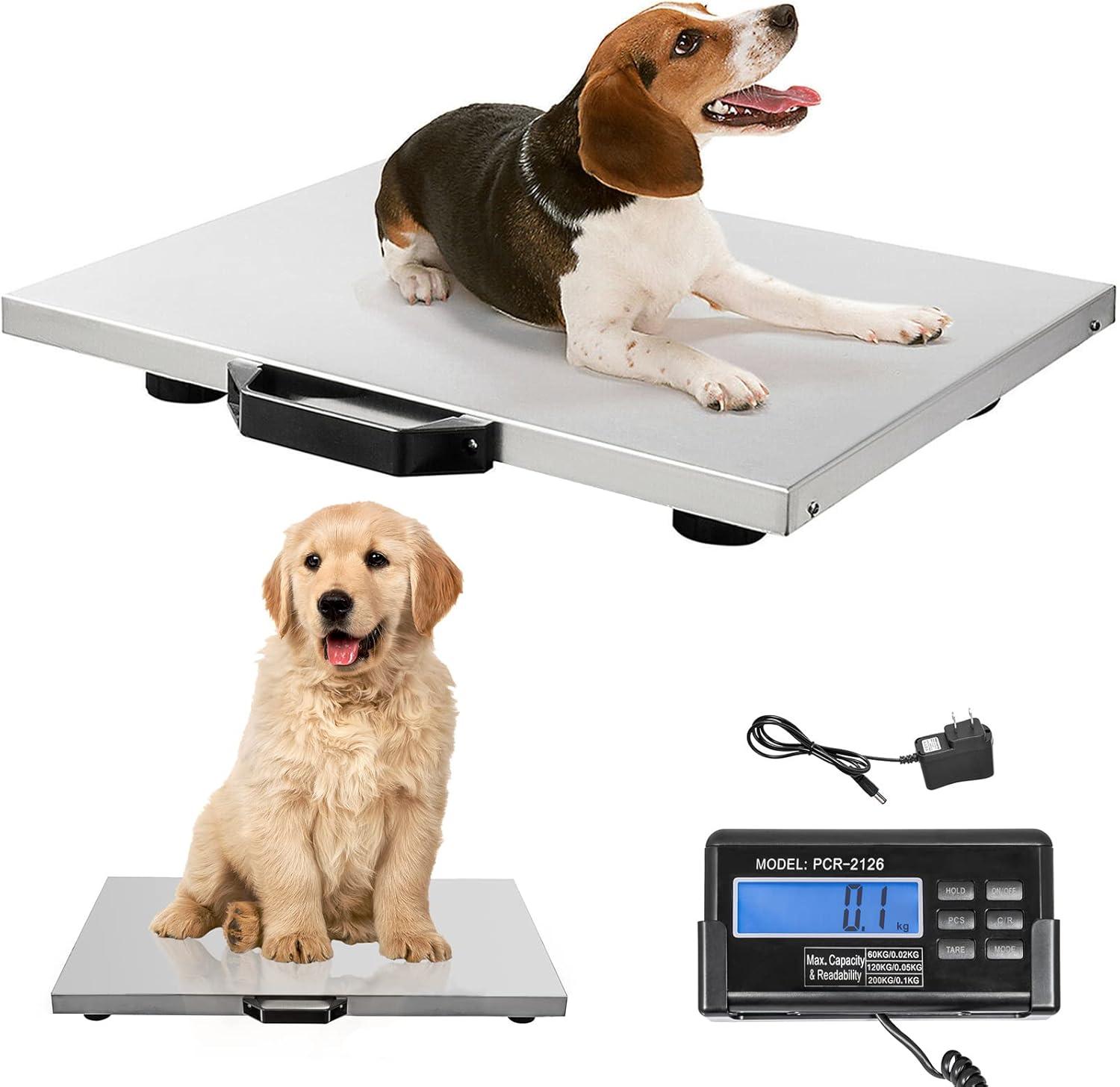 VEVOR 1100Lbs x 0.2Lbs Digital Livestock Scale Large Pet Vet Scale Stainless Steel