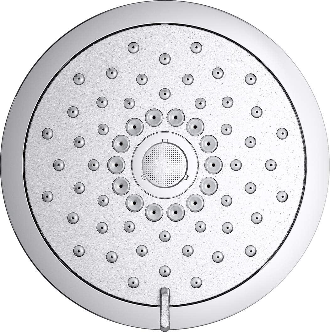 Forte 2.5 gpm Multifunction Wall Mount Showerhead, Three Spray Settings, 5.5" High Pressure Spray Head