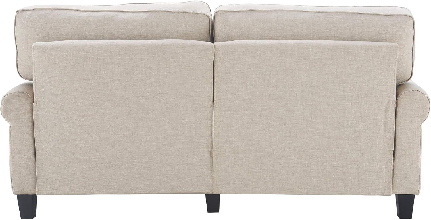 Copenhagen 73" Light Gray Fabric Sofa with Pillowed Back and Rounded Arms