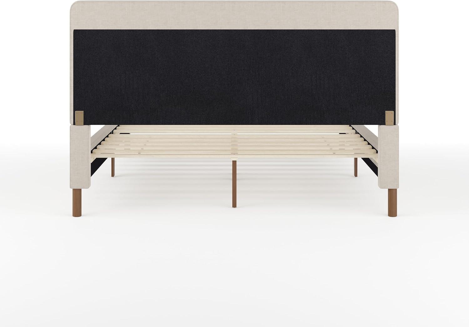 Martha Stewart Martha Stewart Kay Upholstered Platform Bed With Channel Stitched Wingback Headboard