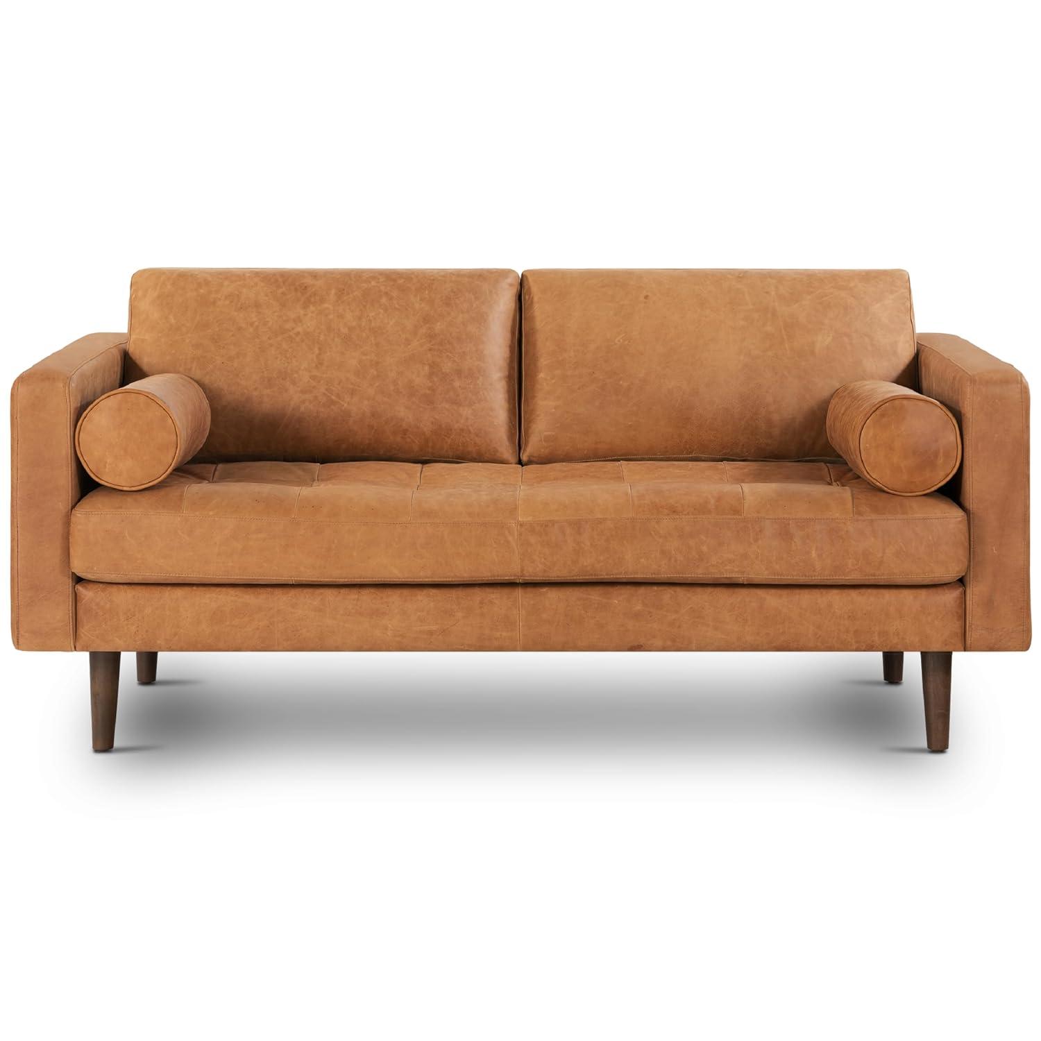 Napa 72'' Full-Grain Genuine Italian Leather Sofa