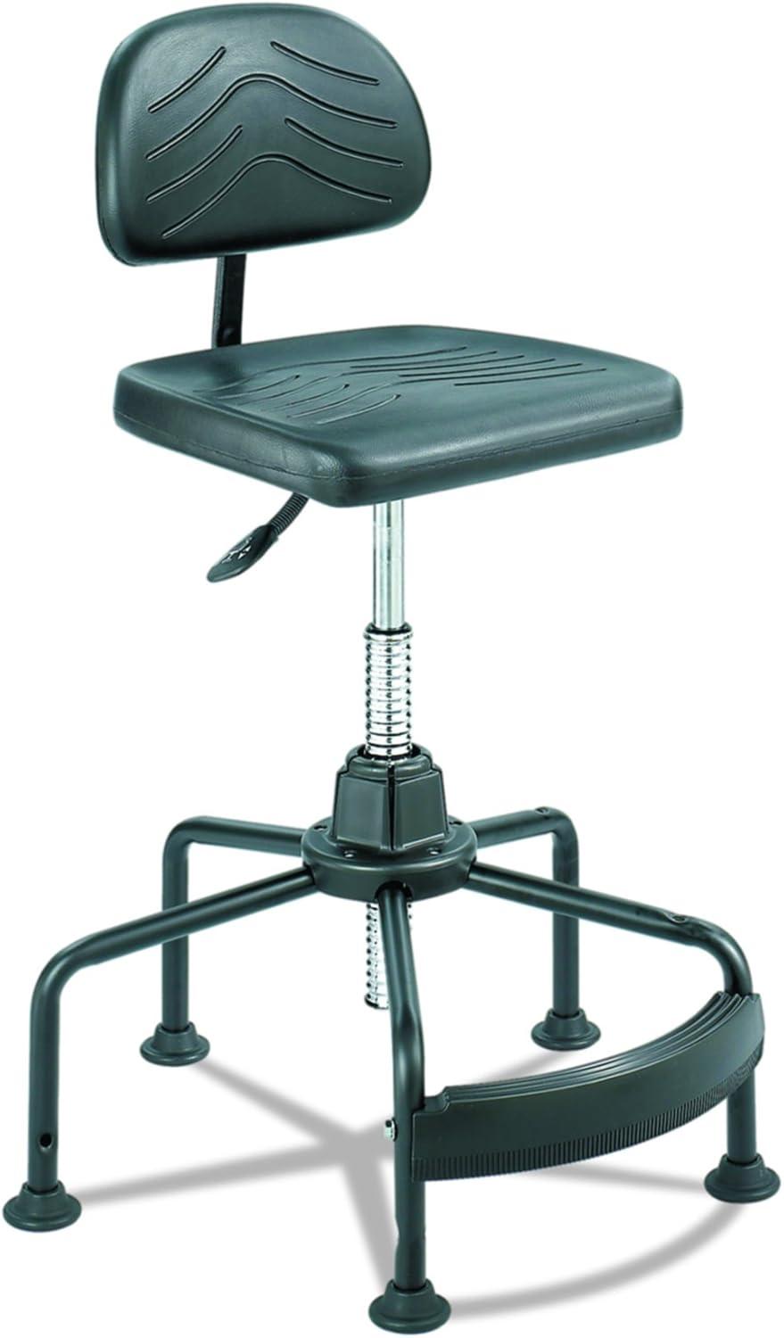 Black High-Back Swivel Task Chair with Metal Base