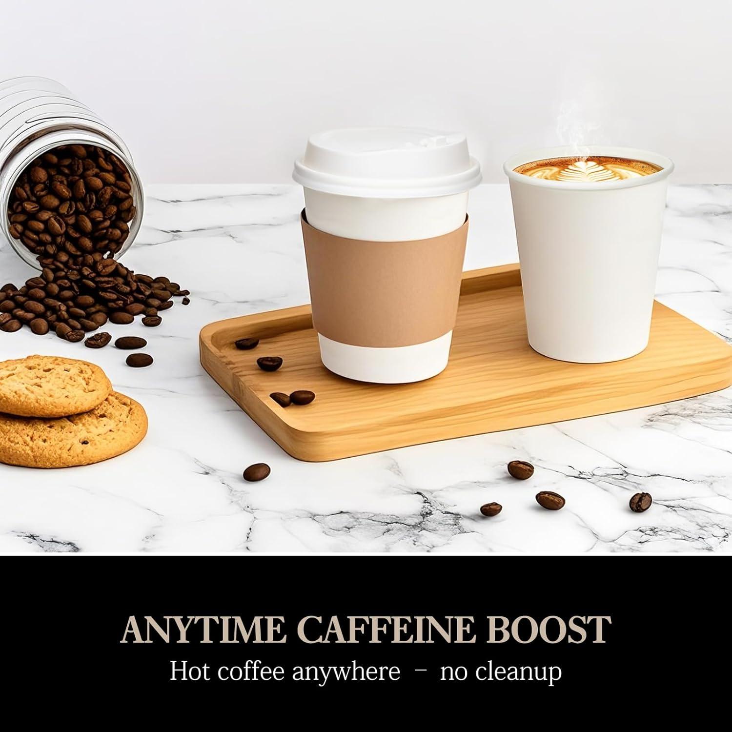 FAST APPLIANCES LLC Paper Cups,Cups,Disposable Cups 100 Pack 12 Oz Leak-Proof Coffee Cups With Lids And Sleeves Disposable Paper To Go Hot Coffee Cups For Home, Business, Office, Cafes And Parties