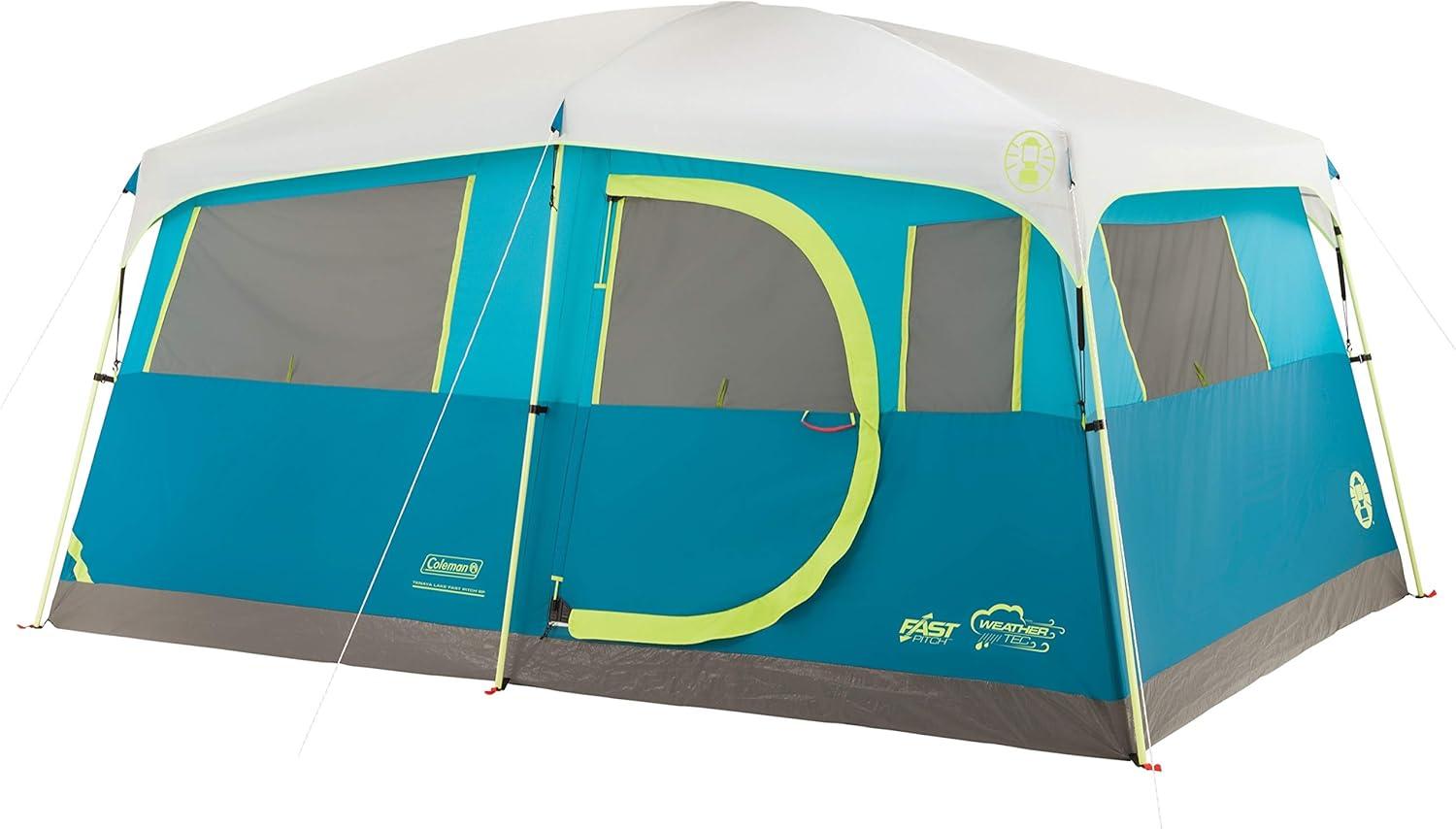 Blue 8-Person Four Season Cabin Camping Tent with Carry Bag