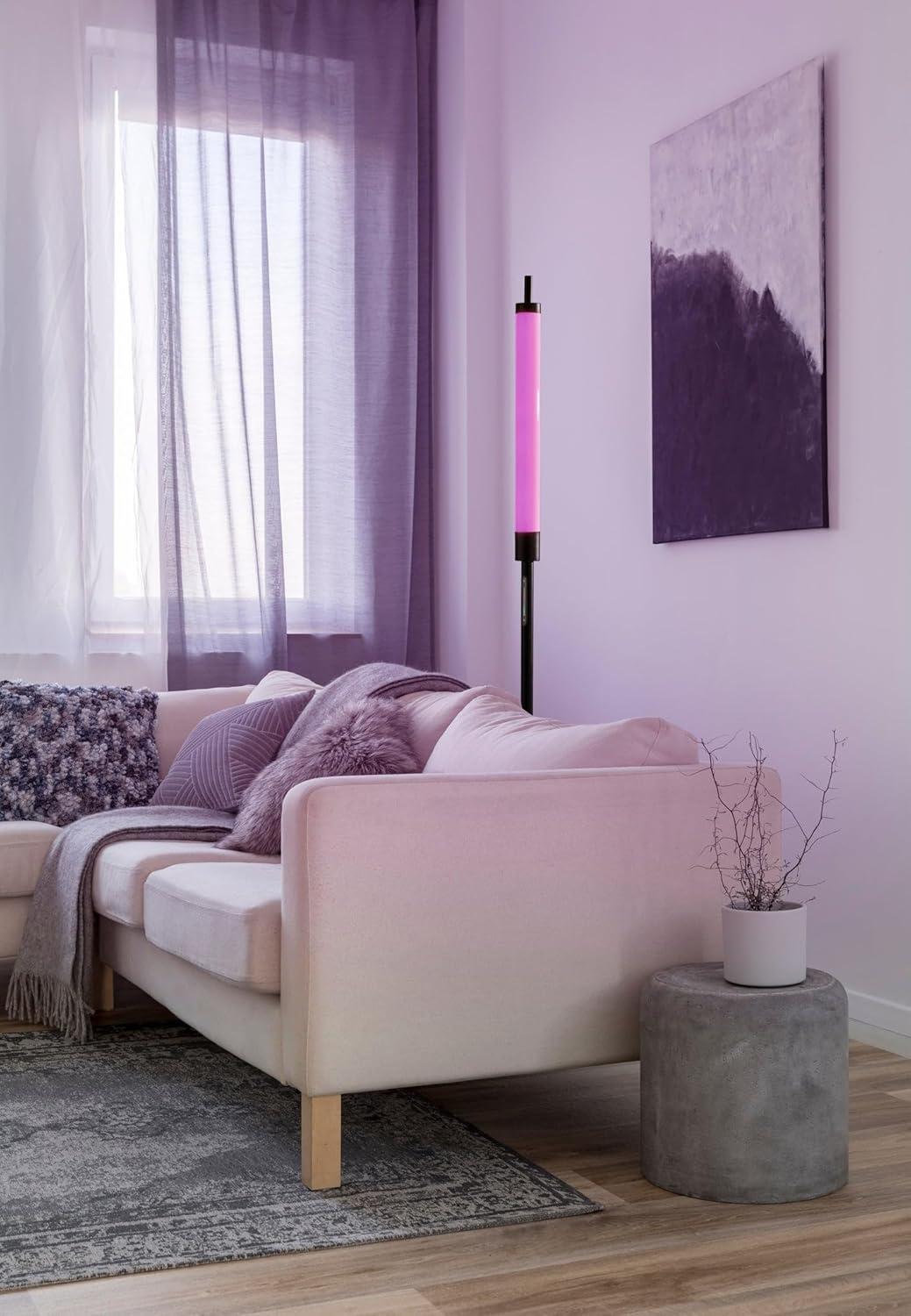 Collin Black LED Color Changing Floor Lamp with Touch Switch