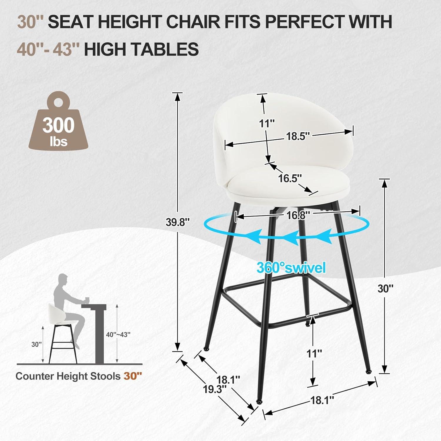 Corrigan Studio® Swivel Upholstered Counter Height Bar Stools (Set of 2)