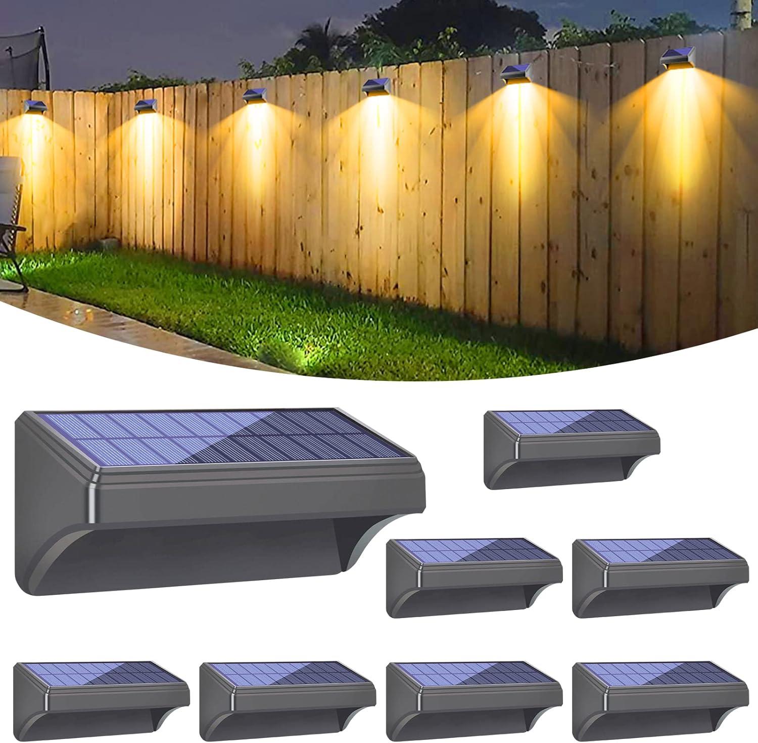 Solar Fence Lights, Halloween Lights Fence Solar Lights Outdoor Waterproof (8 Packs)