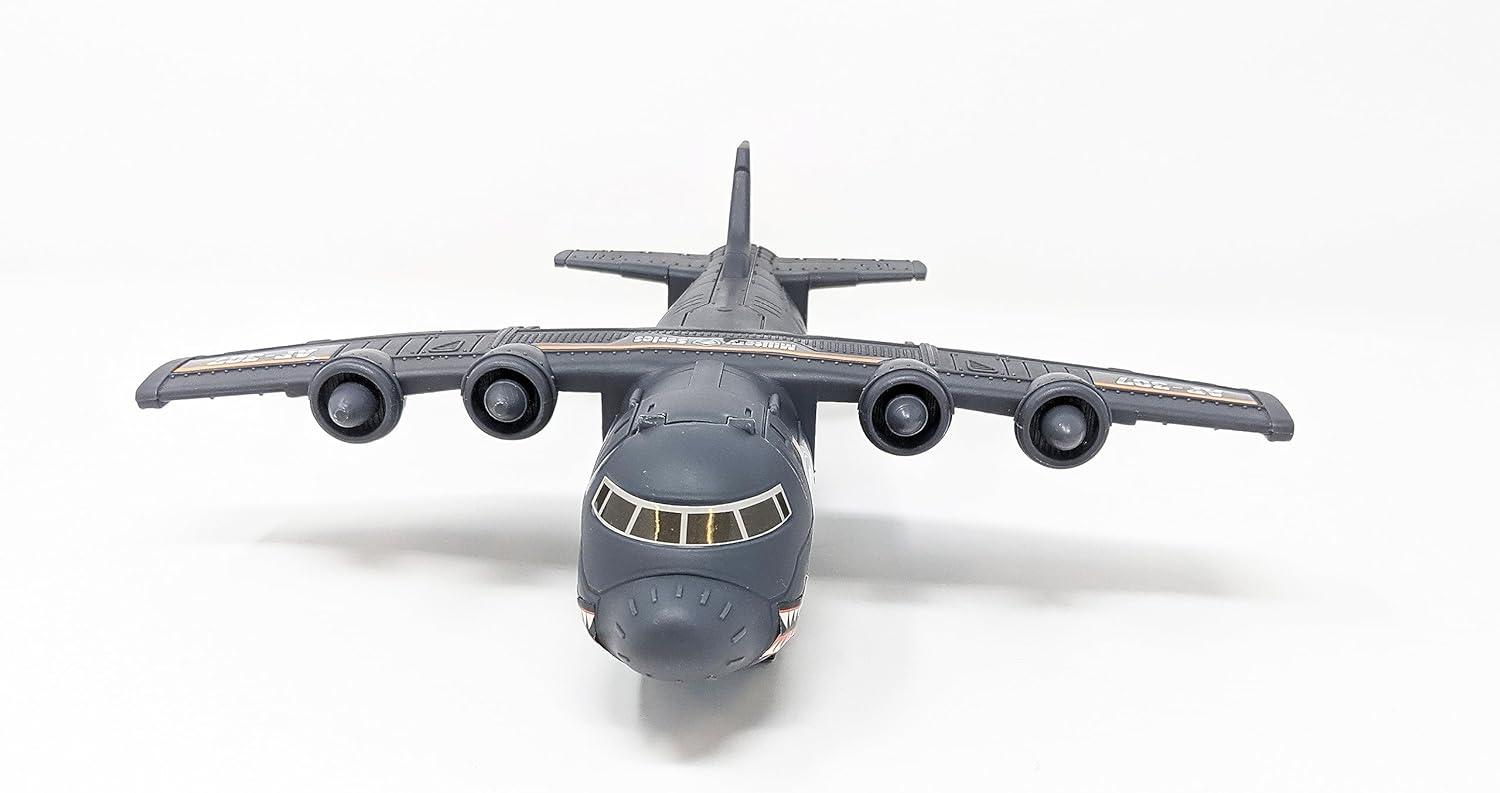 33-Inch Black Aircraft Carrier Toy with Assorted Military Vehicles