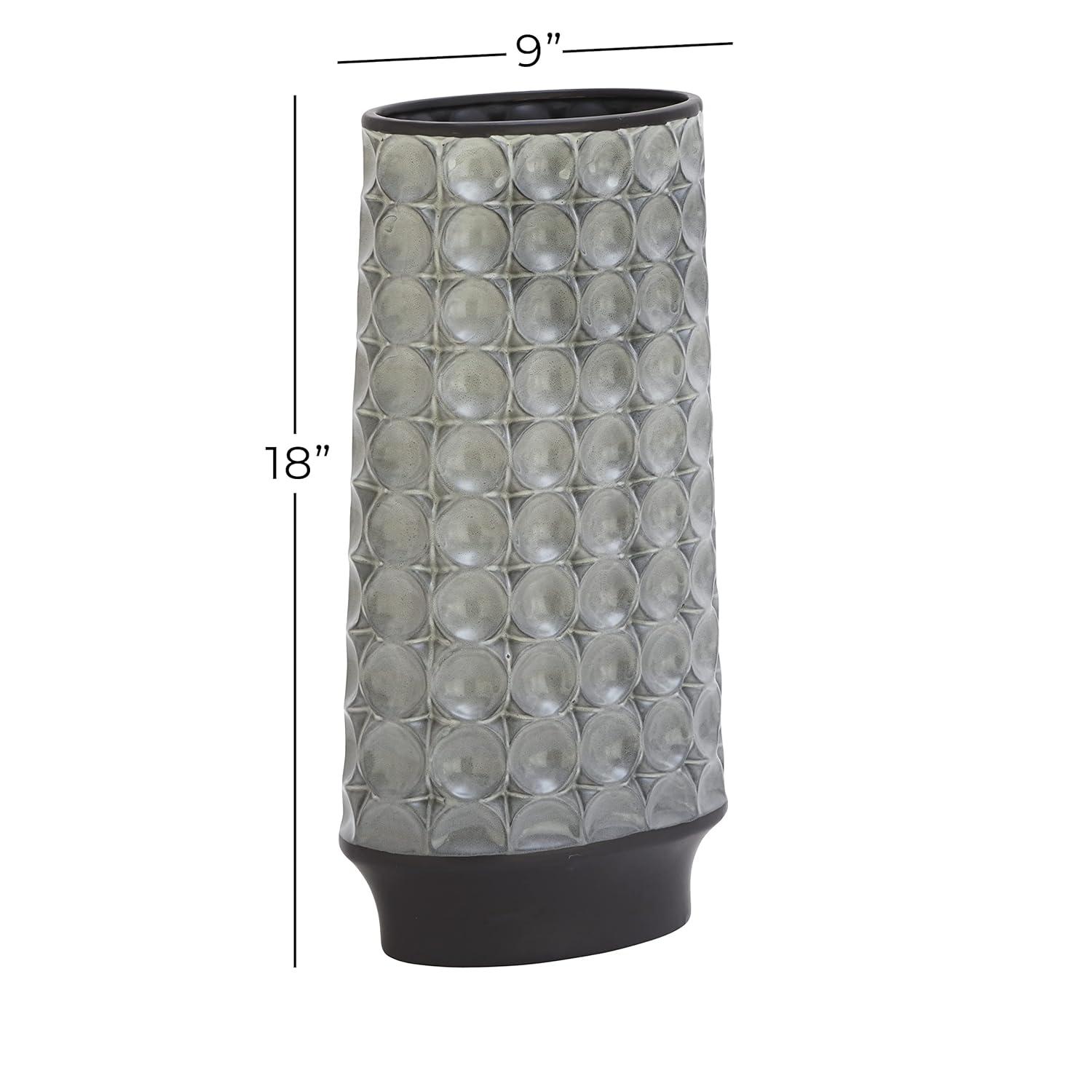 DecMode 18" Silver Ceramic Vase
