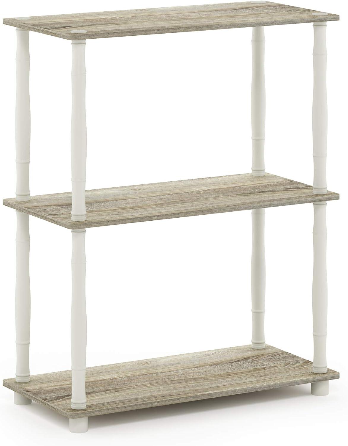 White Laminated 3-Tier Compact Display Shelf