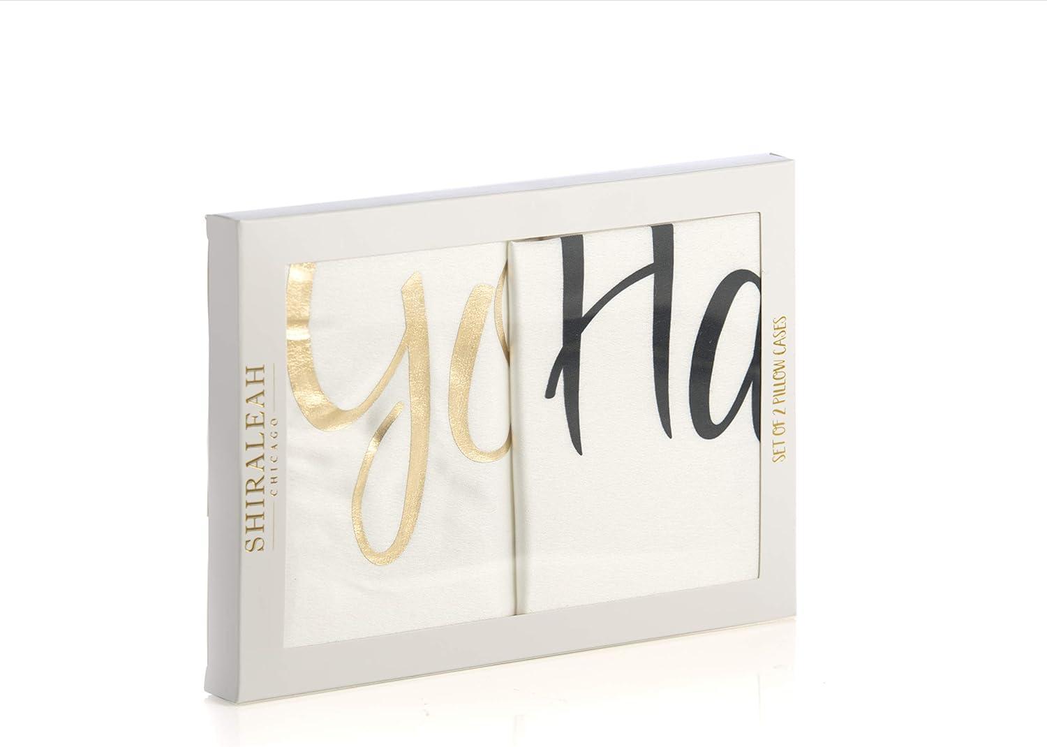 Shiraleah Set Of 2 Standard Pillowcases "Good Morning Gorgeous/ Hello There Handsome" - Shiraleah