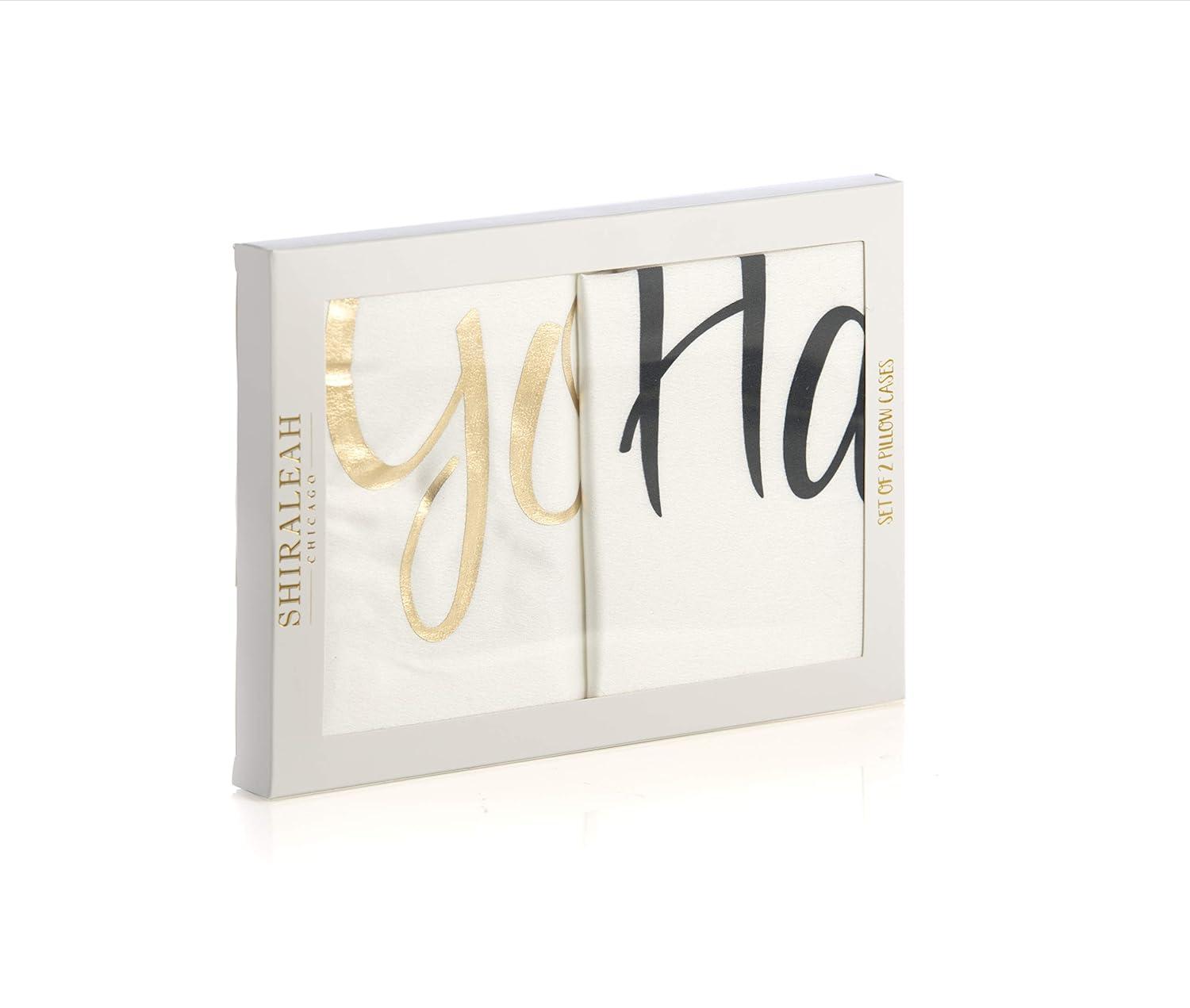 Shiraleah Set Of 2 Standard Pillowcases "Good Morning Gorgeous/ Hello There Handsome" - Shiraleah