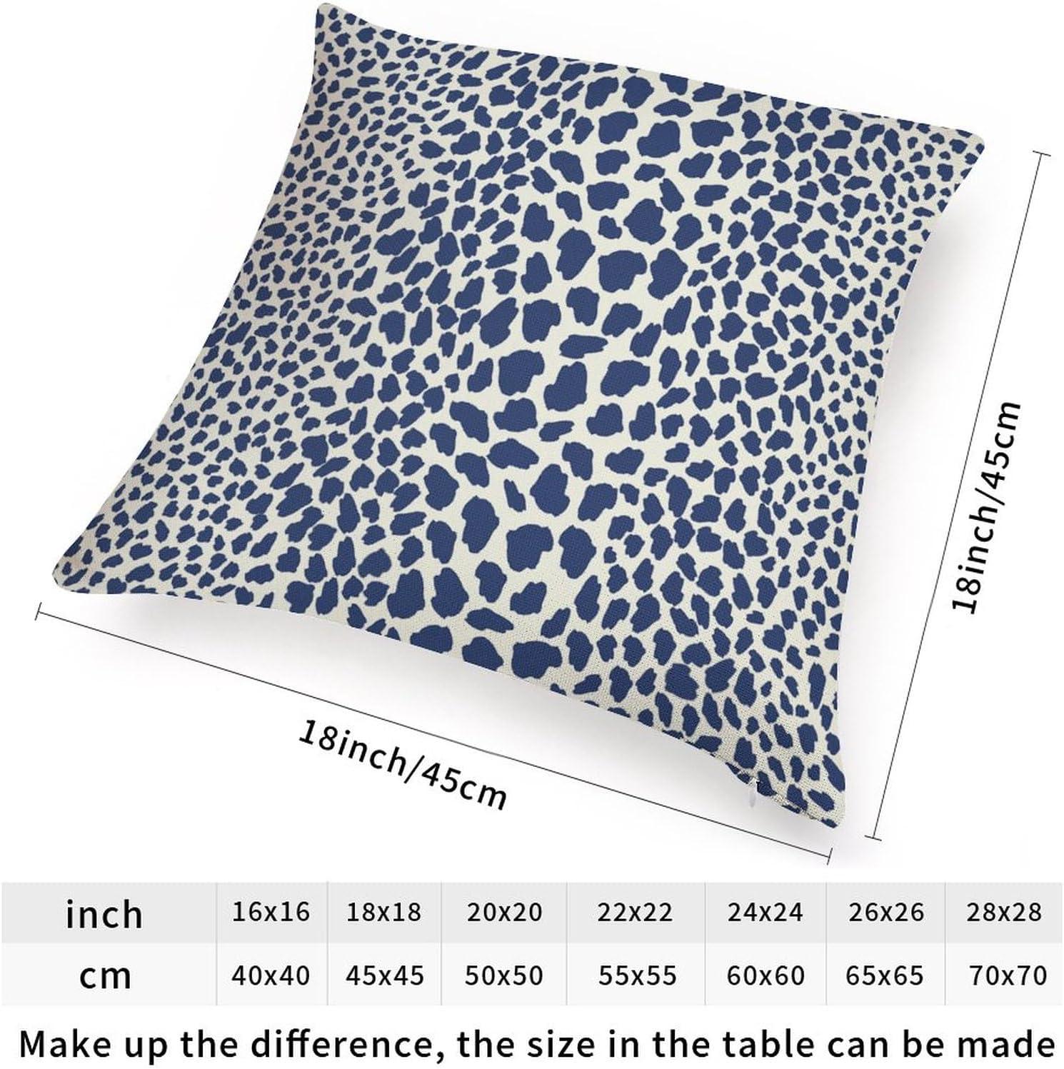 Navy Blue and White Cheetah Print Euro Pillowcase