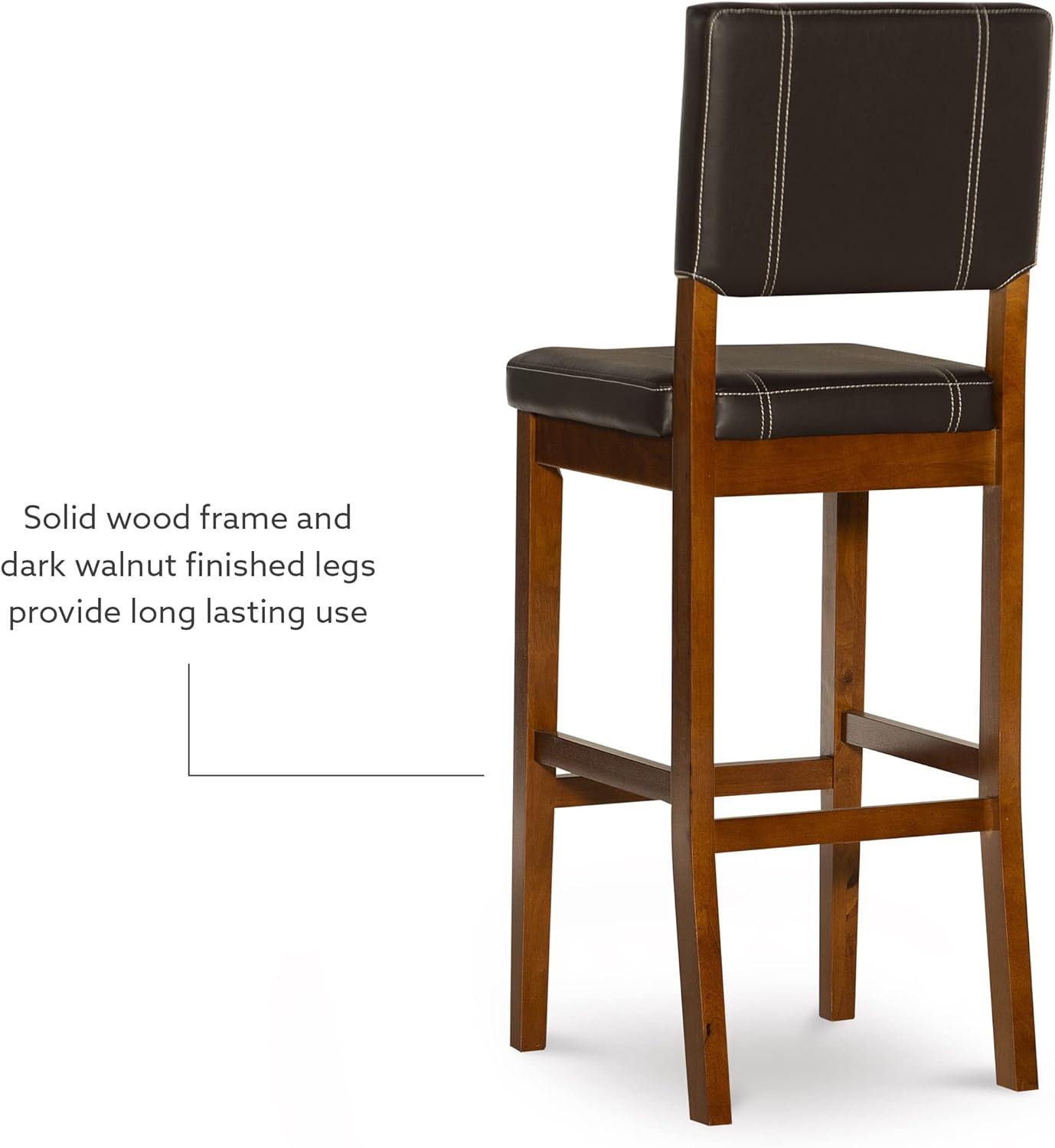 Milano Padded Barstool Upholstered Seat & Back - Linon