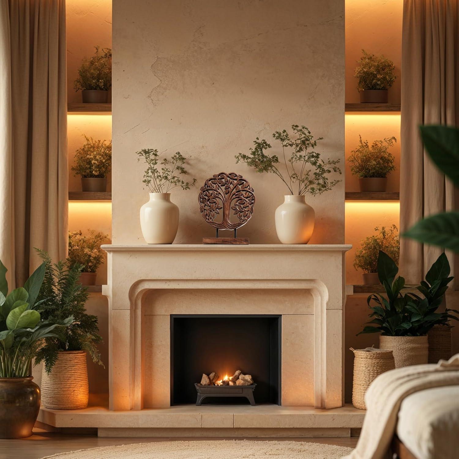 Decozen Wooden Tree of Life Sculpture – Gifts for Mom or Dad on Mother’s Day, Father’s Day, or Birthday – Acacia Wood Sculpture for Home, Office, Living Room, or Boho and Mantle Décor