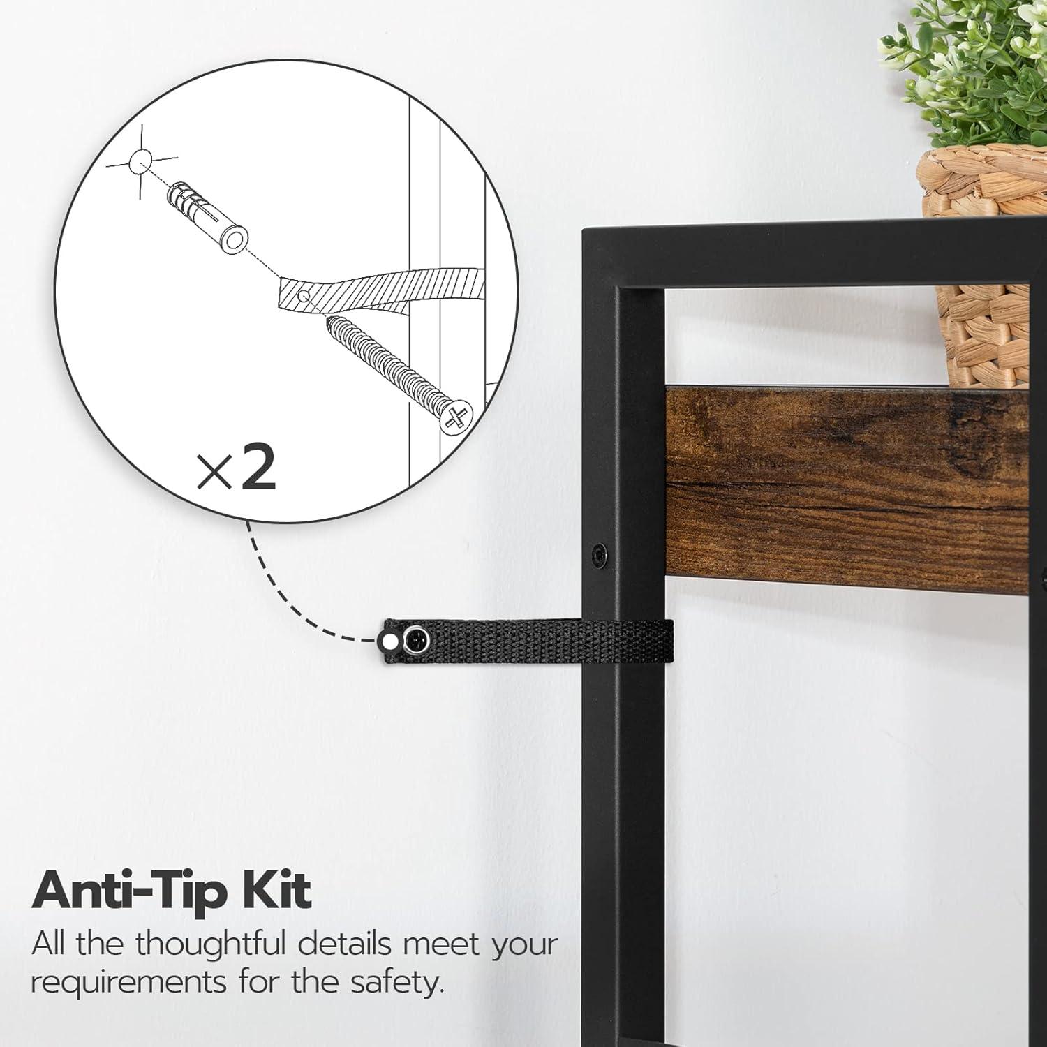 HOOBRO 4-tier Bookshelf with Doors and Storage Shelves & Reviews | Wayfair