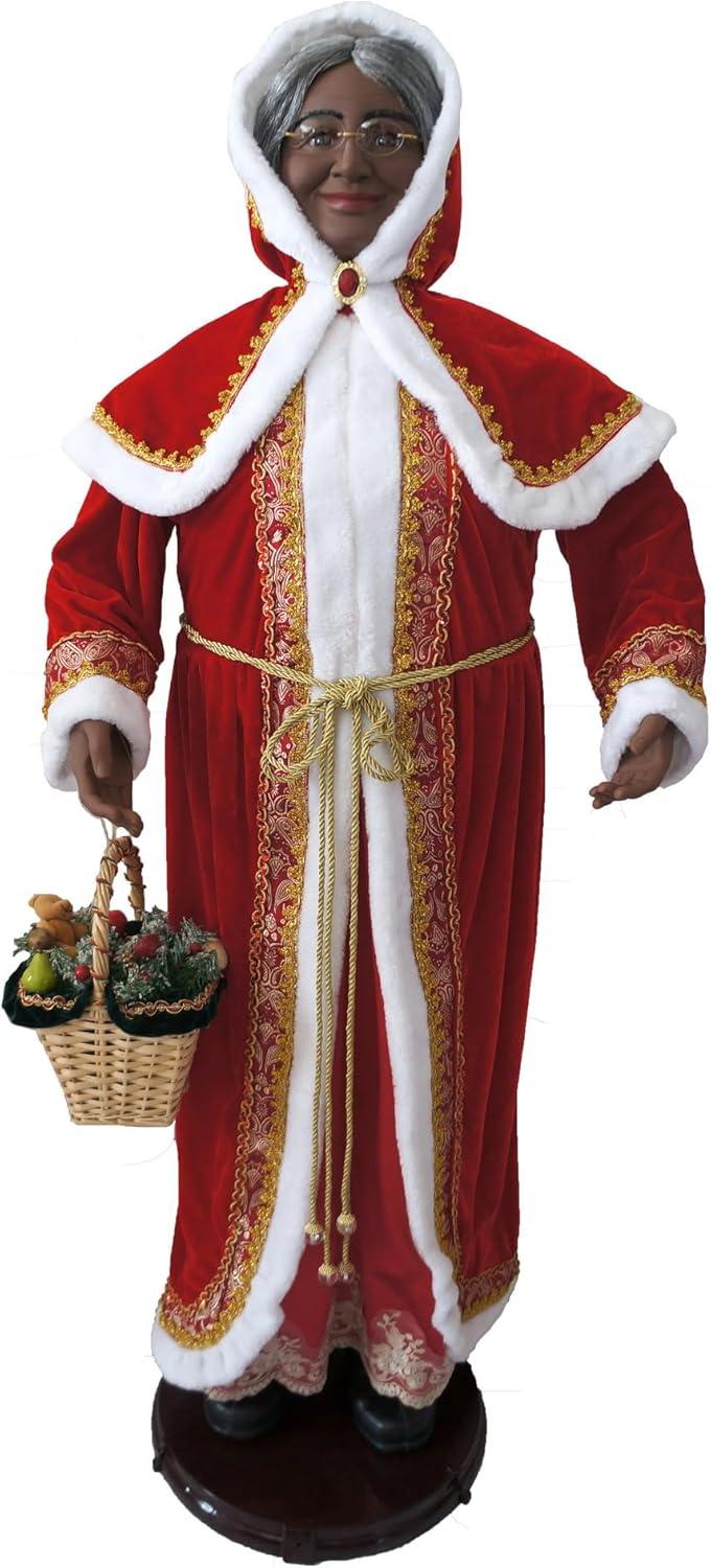 58-Inch Red and White Resin Dancing Mrs. Claus Figurine