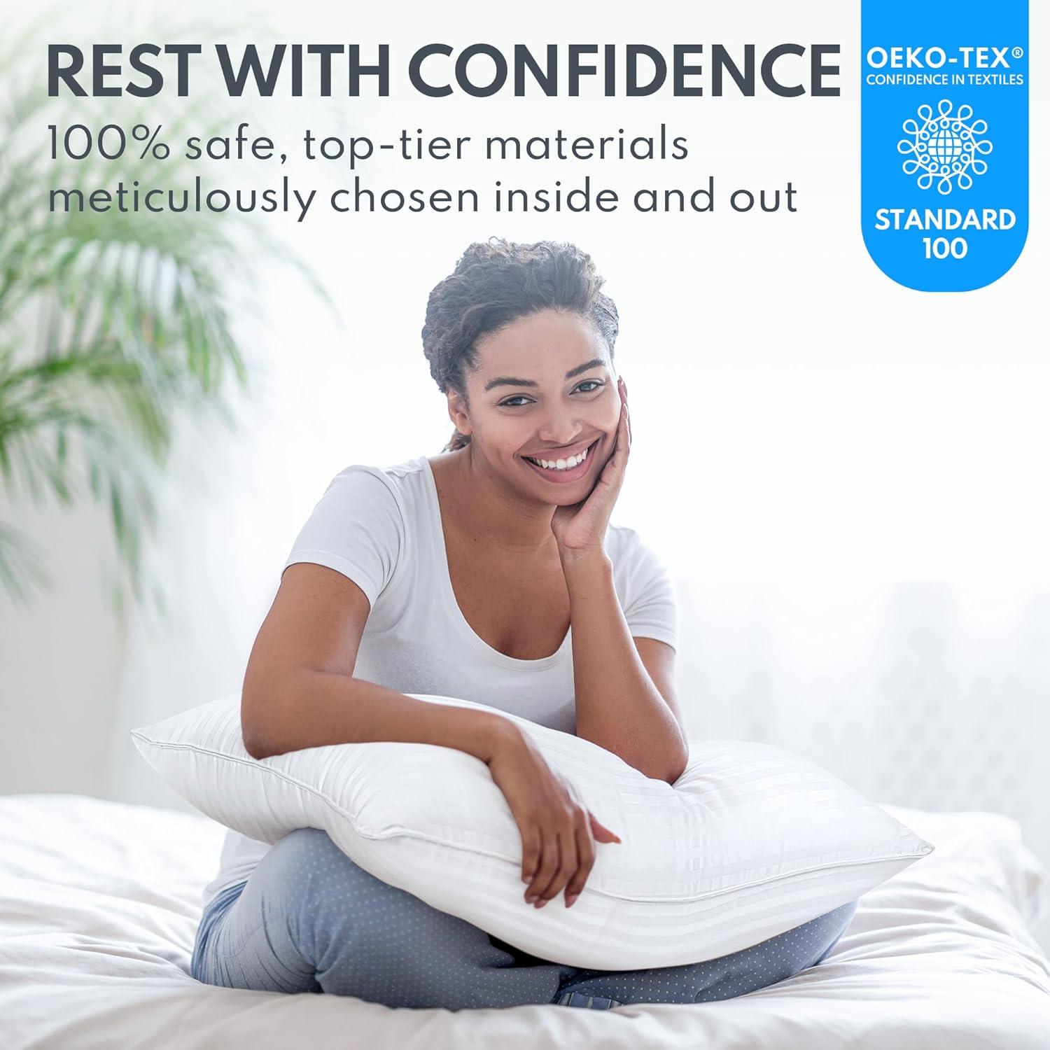 Fapo Bed Pillows for Sleeping King Size with Cotton Cooling Cover, Pillows for Bed, 2-Pack