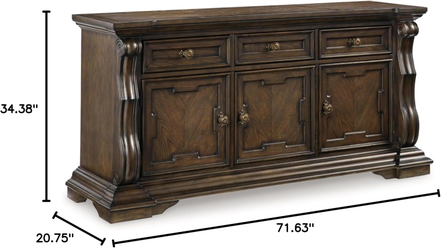 Ashley Furniture Maylee Dark Brown Dining Buffet