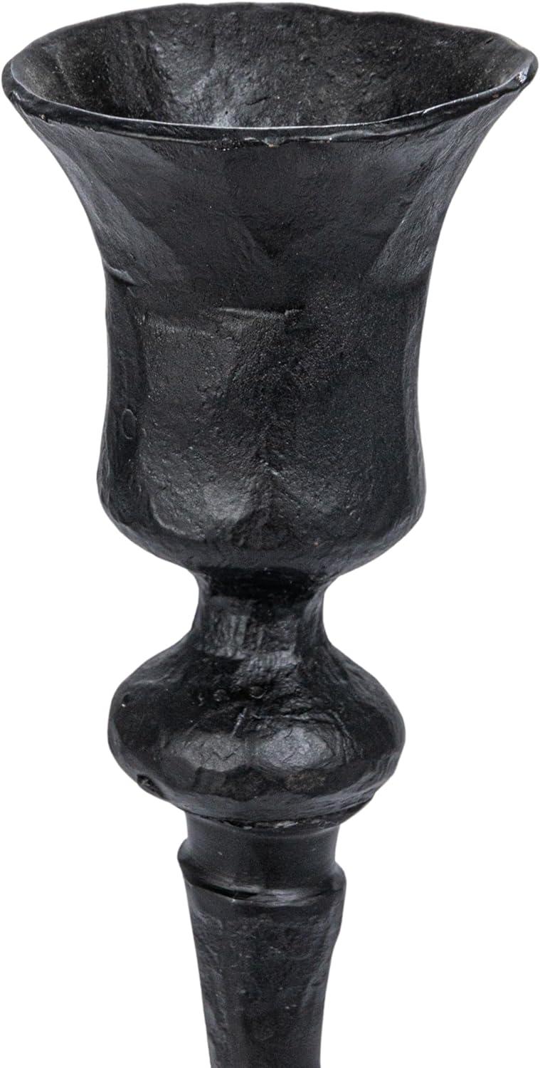 Creative Co-Op Tall Decorative Hand-Forged Metal Taper Holder, Black