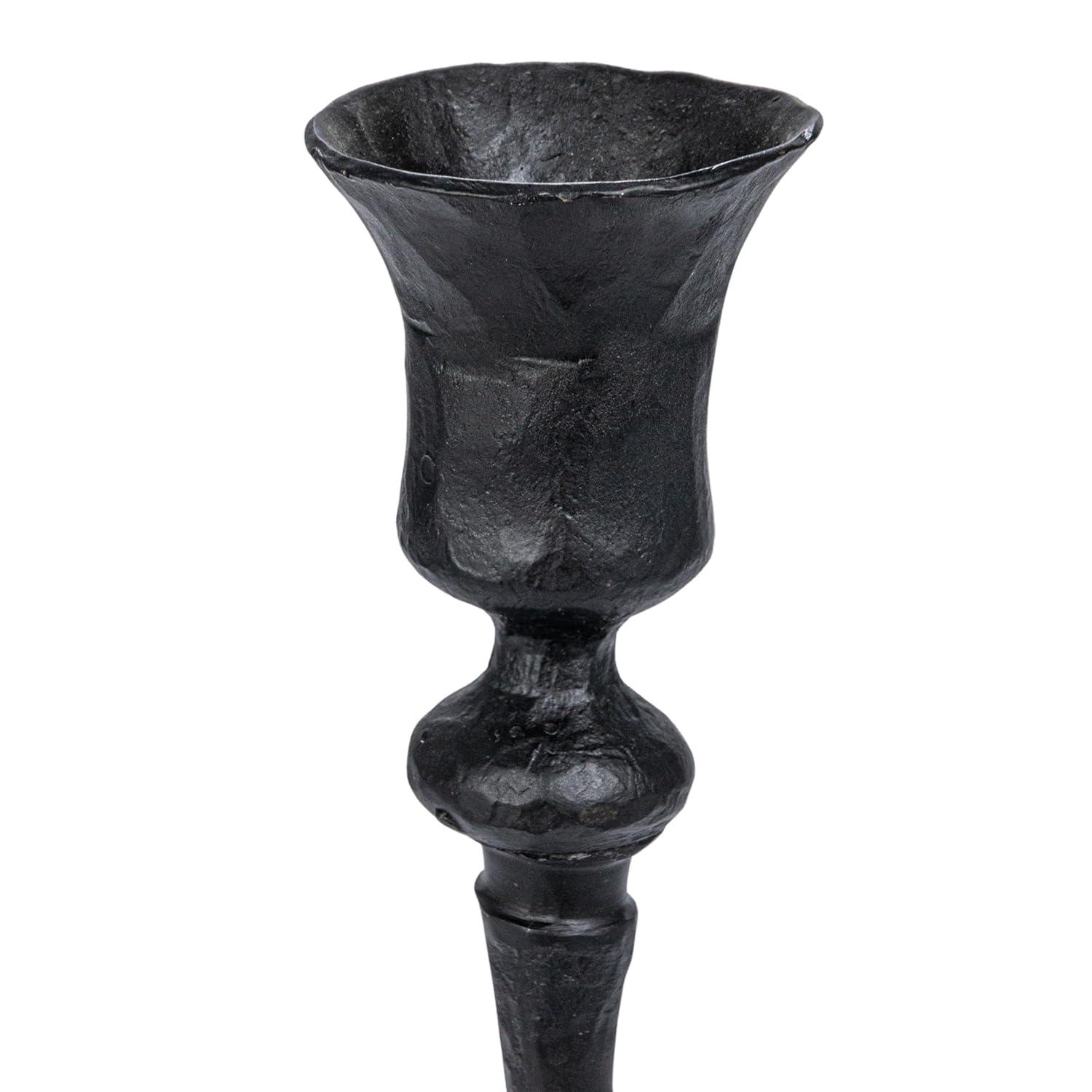Creative Co-Op Tall Decorative Hand-Forged Metal Taper Holder, Black
