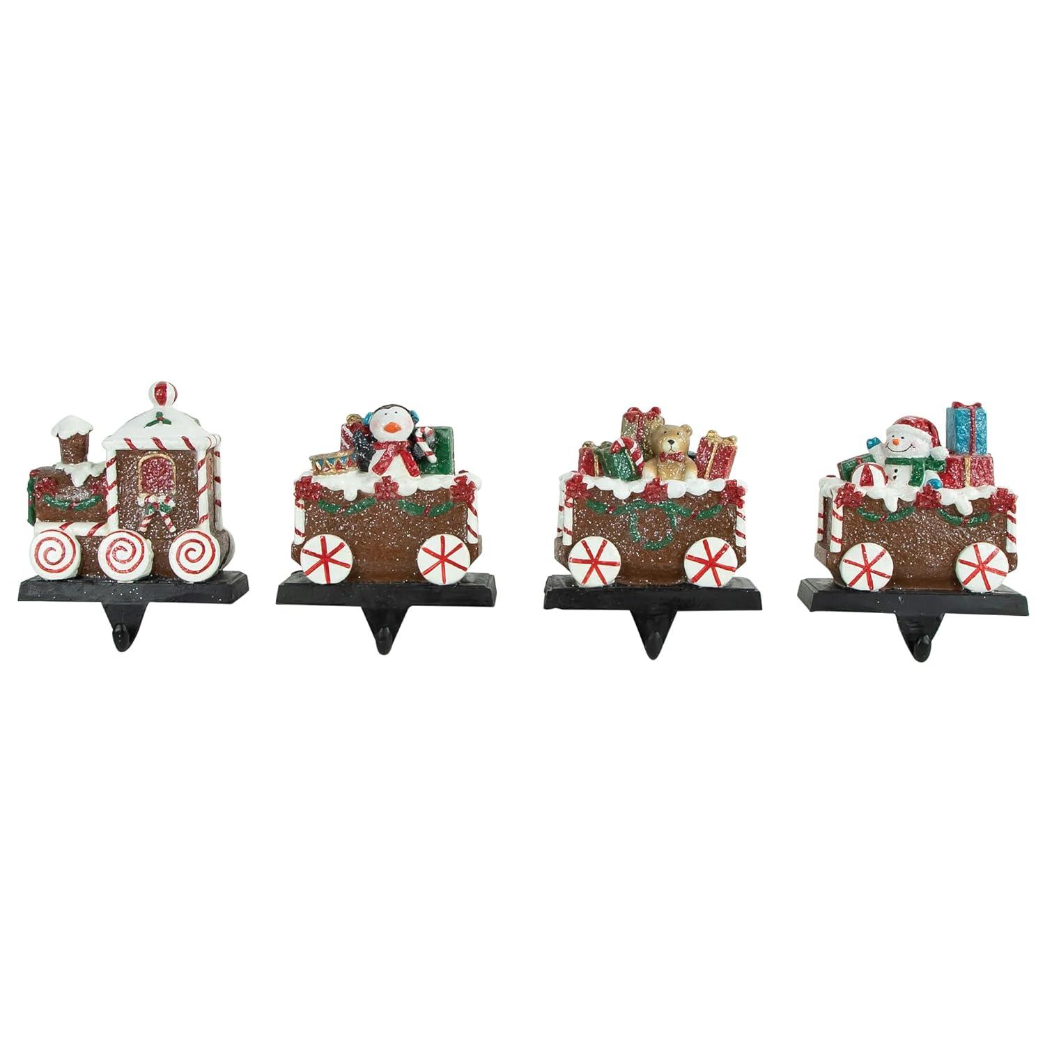 Northlight Seasonal Gingerbread Train Christmas Stocking Holders