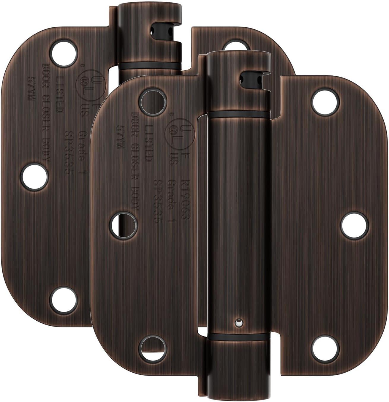 Oil Rubbed Bronze 3.5-Inch Self-Closing Door Hinges, 2-Pack