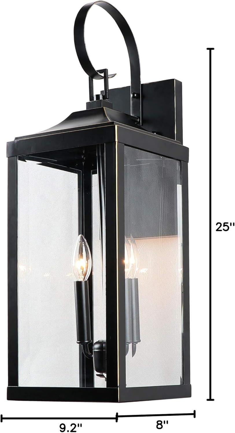 2 Light Outdoor Wall Lantern in Imperial Black