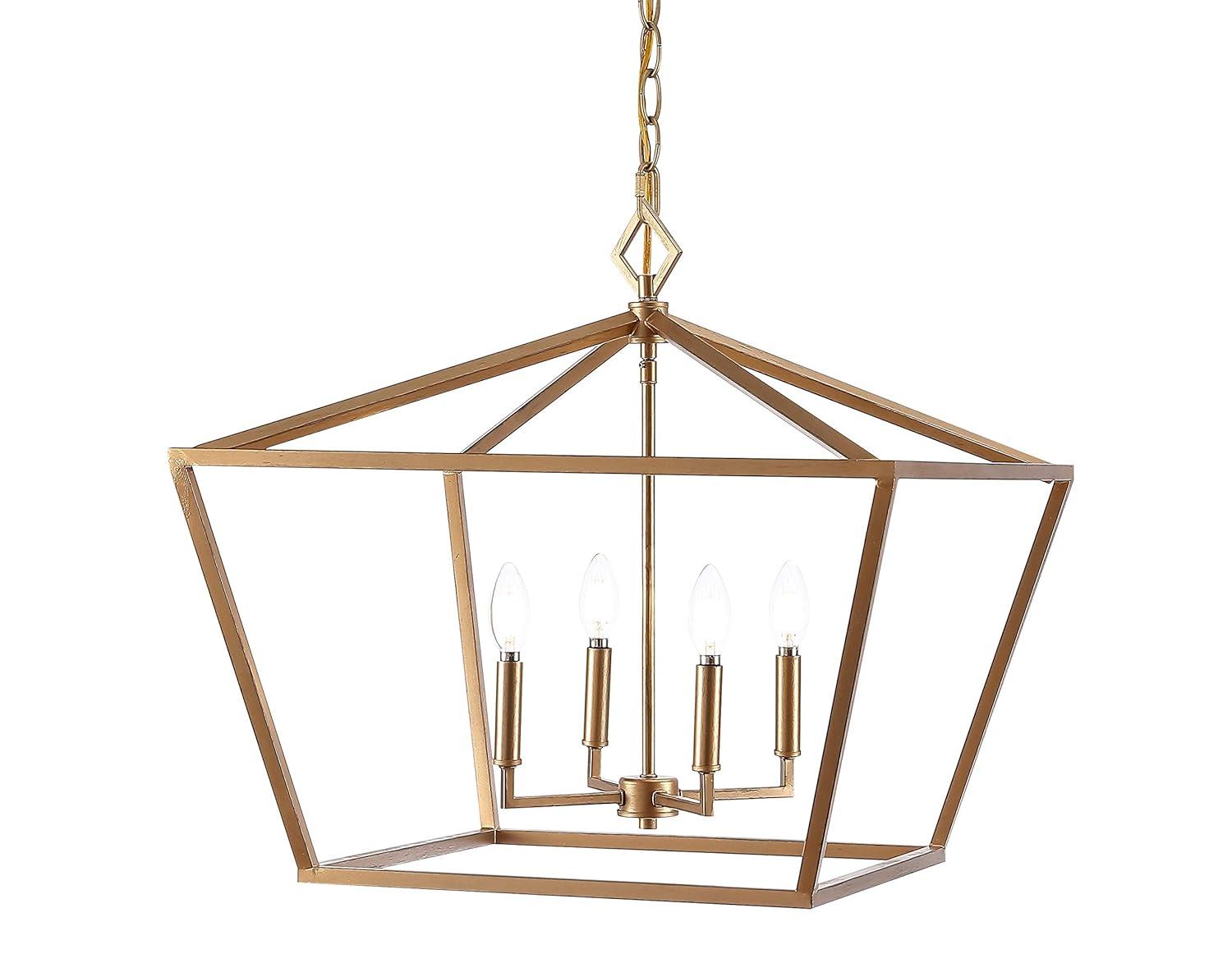 Gatsby 23" 4-Light Adjustable Iron Rustic Glam LED Pendant, Gold