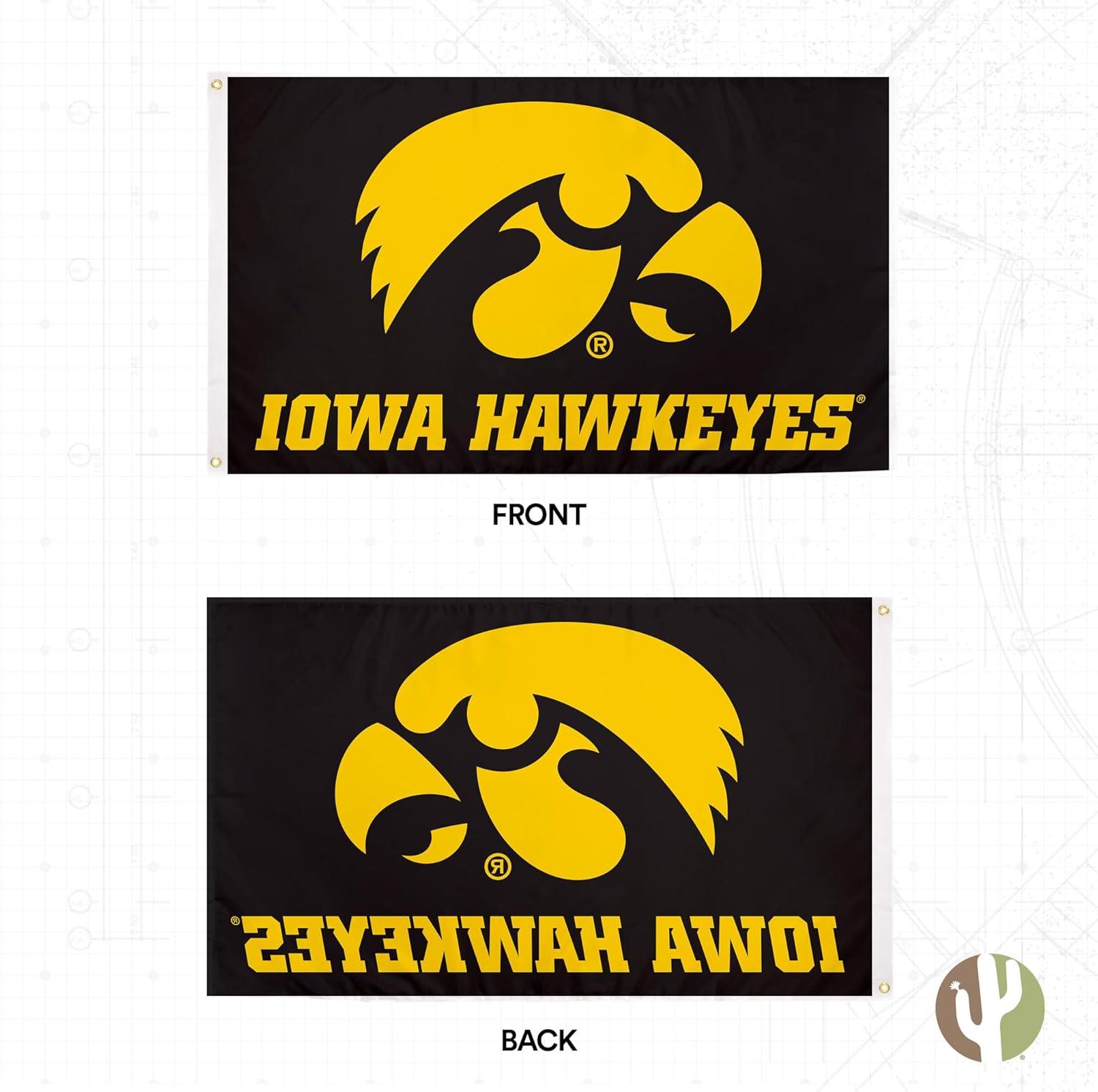 BSI PRODUCTS, INC. - Iowa Hawkeyes 3’x5’ Flag with Heavy-Duty Brass Grommets - UI Football, Basketball & Baseball Pride - High Durability - Designed for Indoor or Outdoor Use - Great Gift Idea