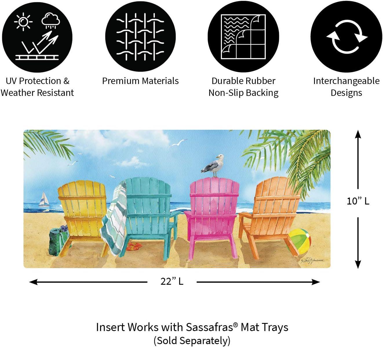 Evergreen Enterprises, Inc Beach Nautical Chairs Sassafras Switch 22 in. x 10 in. Non-Slip Indoor Door Mat