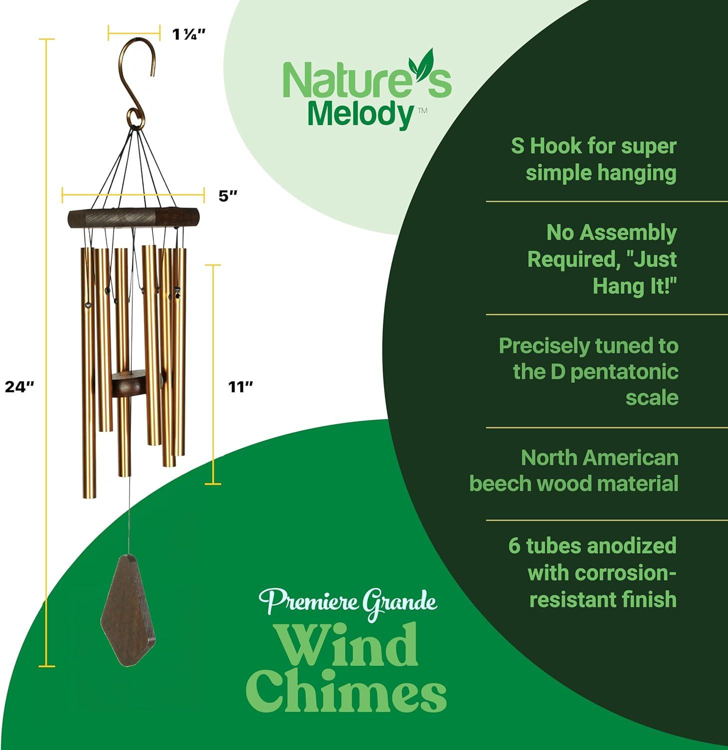 Nature's Melody Nature's Melody Tuned 6-Tube Outdoor Wind Chimes