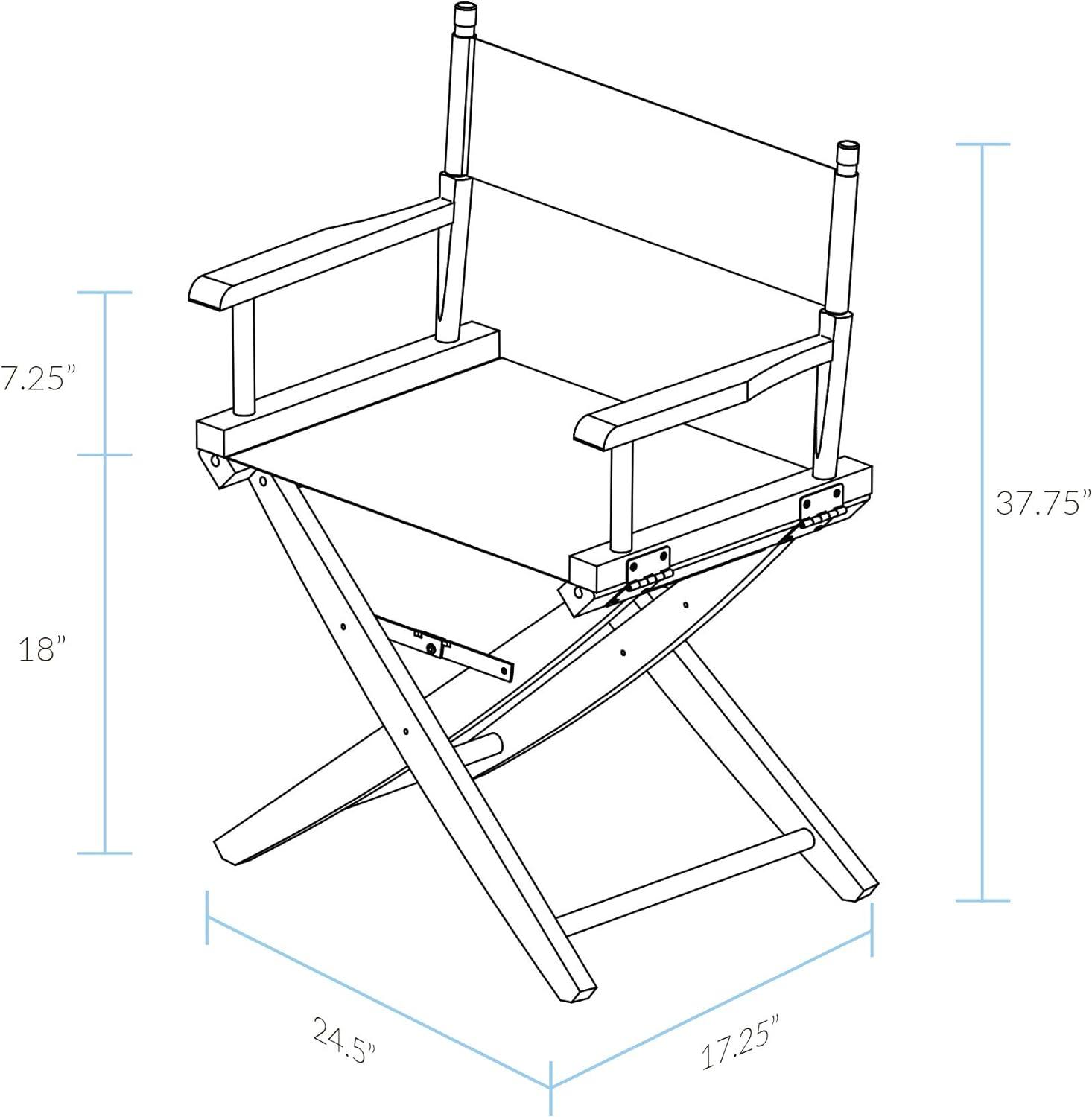 Mission Oak Extra-Wide 18" Director's Chair with Navy Canvas