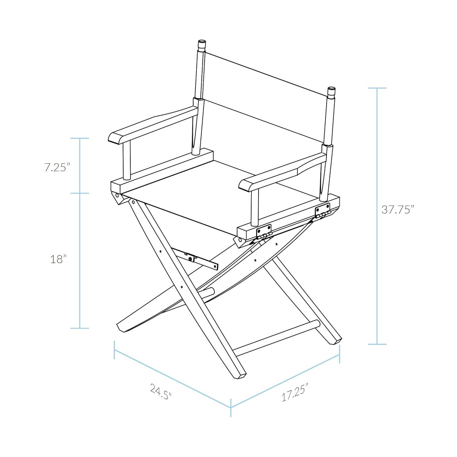 "Extra-Wide Premium 18" Directors Chair Mission Oak Frame W/Black Color Cover"
