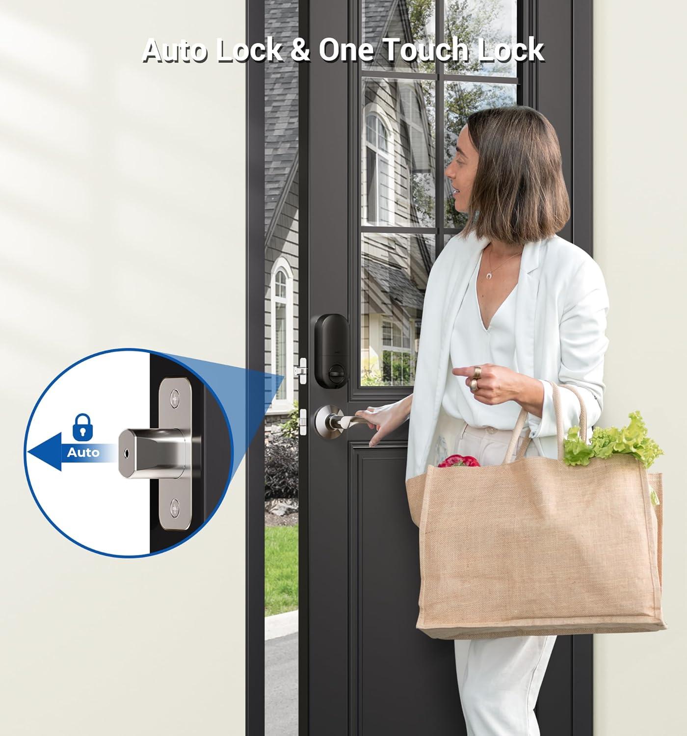 Satin Nickel Keyless Entry Electronic Keypad Deadbolt