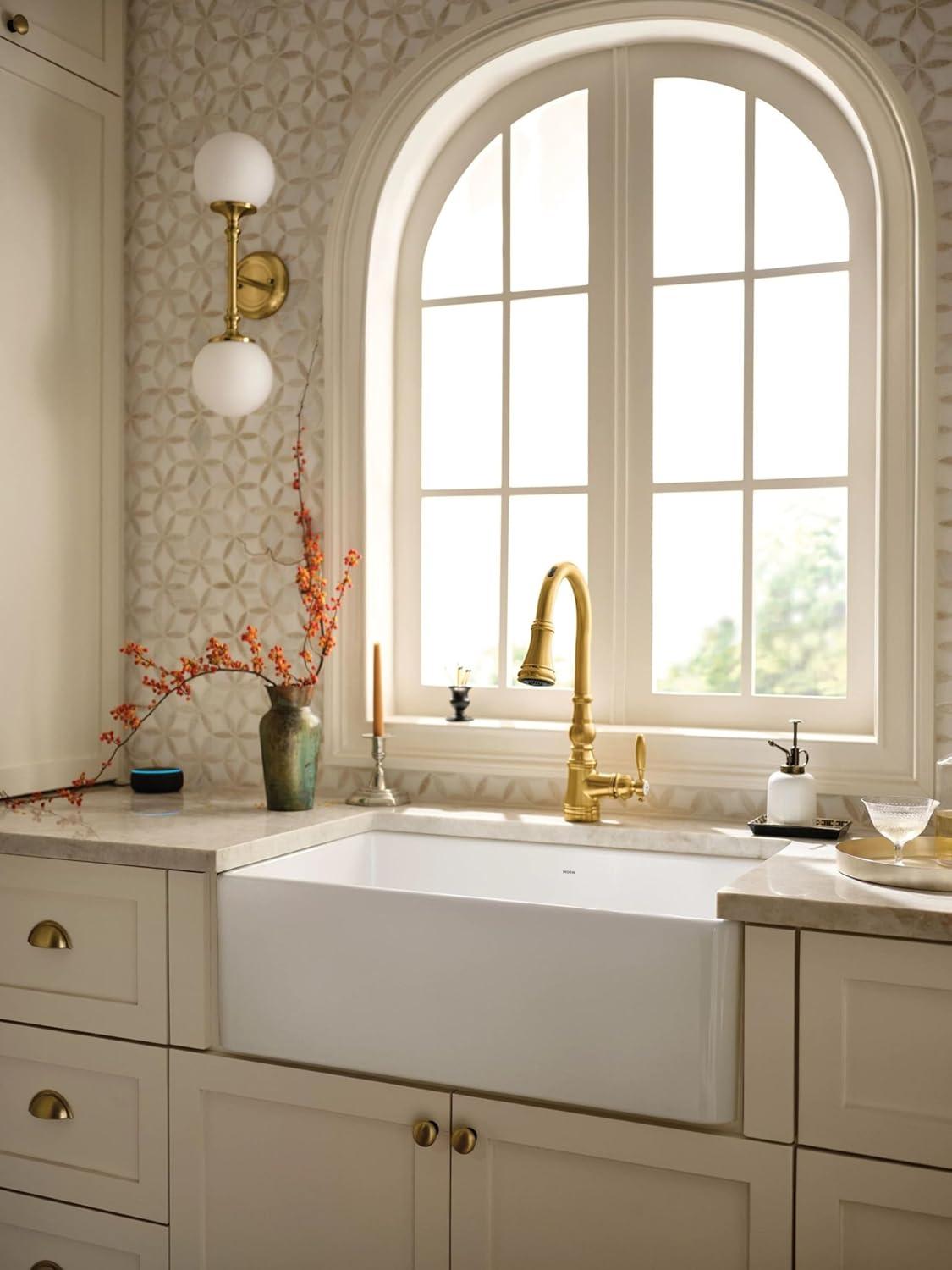 FC3319101810 Moen Fireclay 30" L X 19" W Farmhouse Kitchen Sink