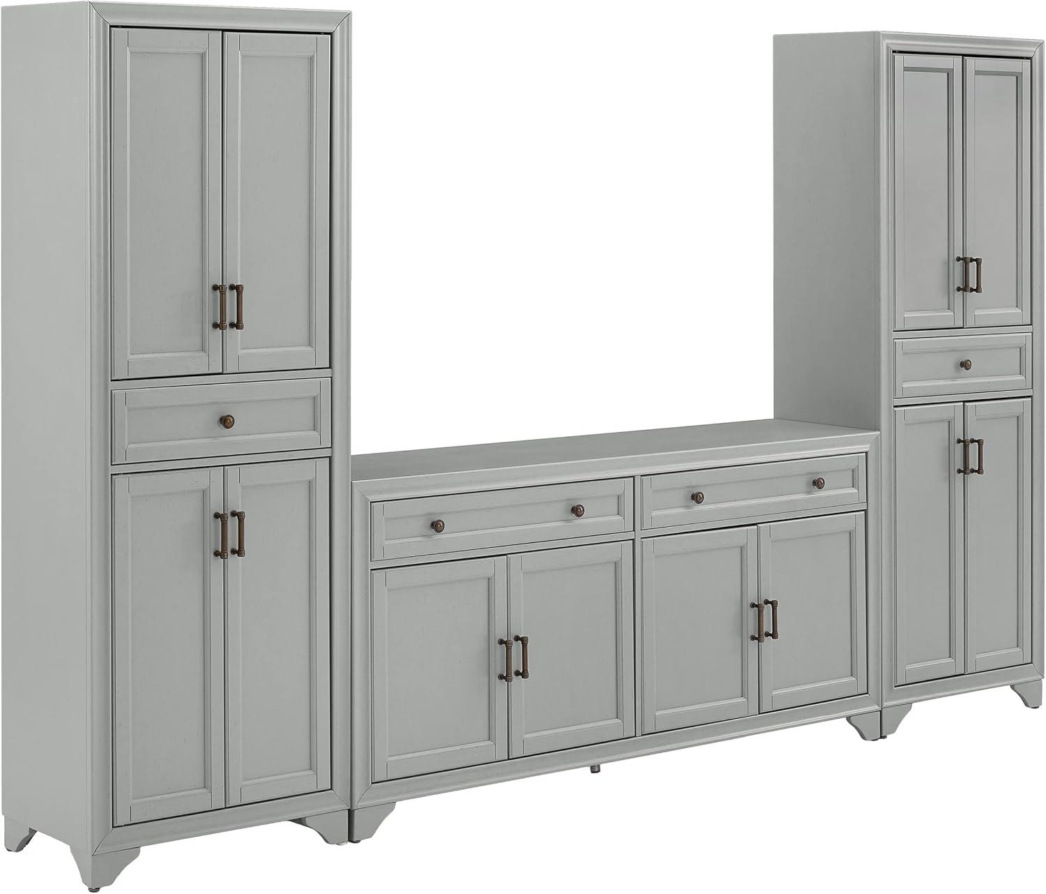 3pc Tara Sideboard and Pantry Set Distressed - Crosley