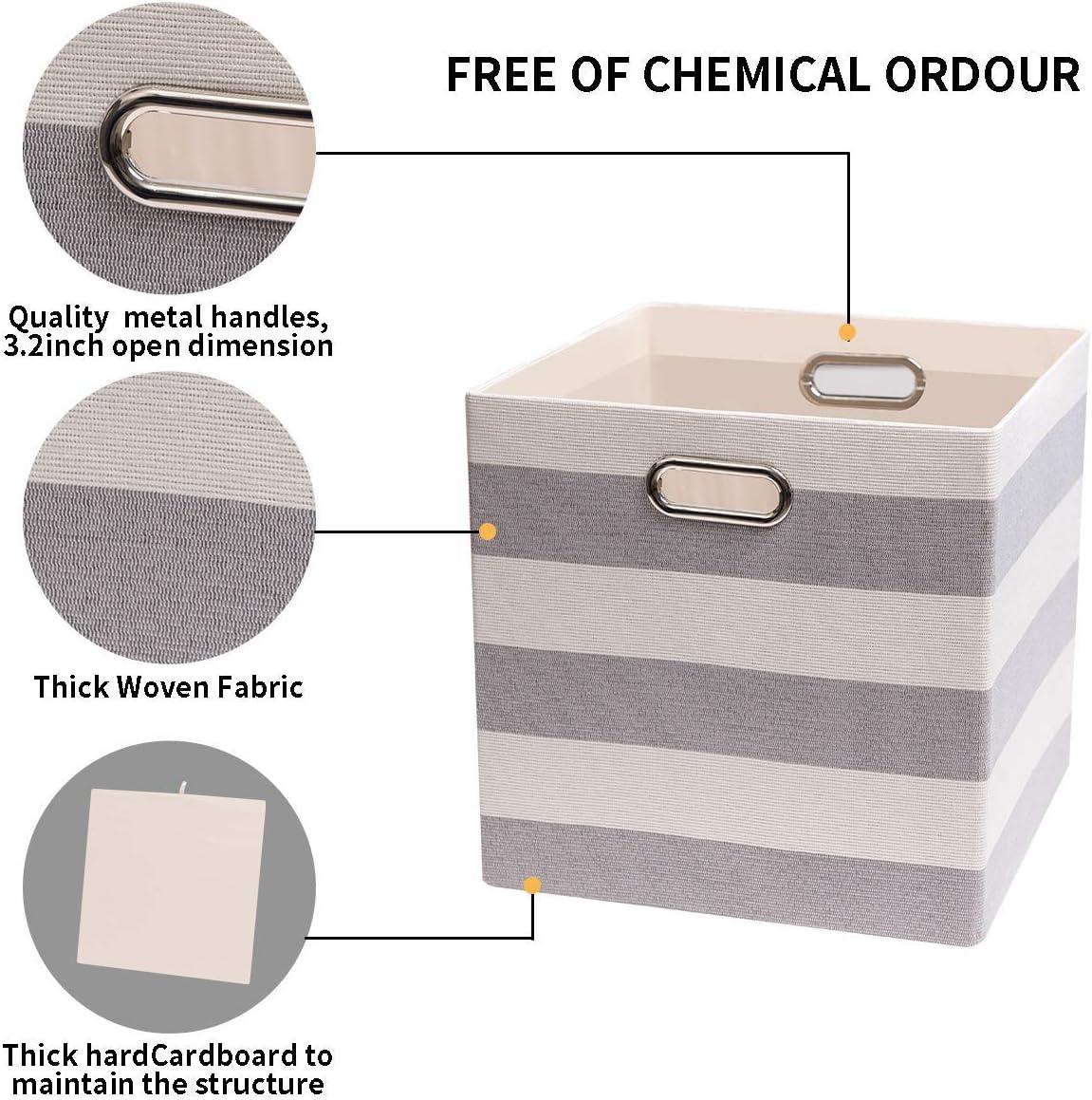 Posprica 3X Thicker Storage Bins Storage Cubes, 13×13 Fabric Storage Boxes Foldable Baskets Containers Drawers for Nurseries,Offices,Closets,Home Décor