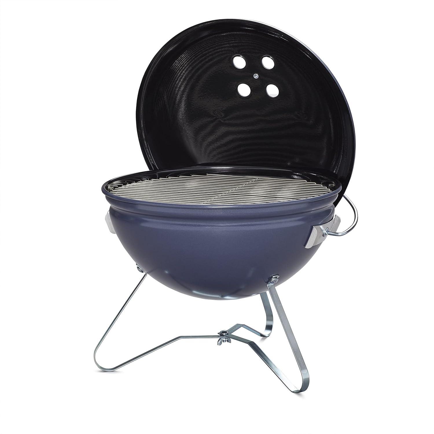 Slate Blue 14-Inch Portable Charcoal Kettle Grill